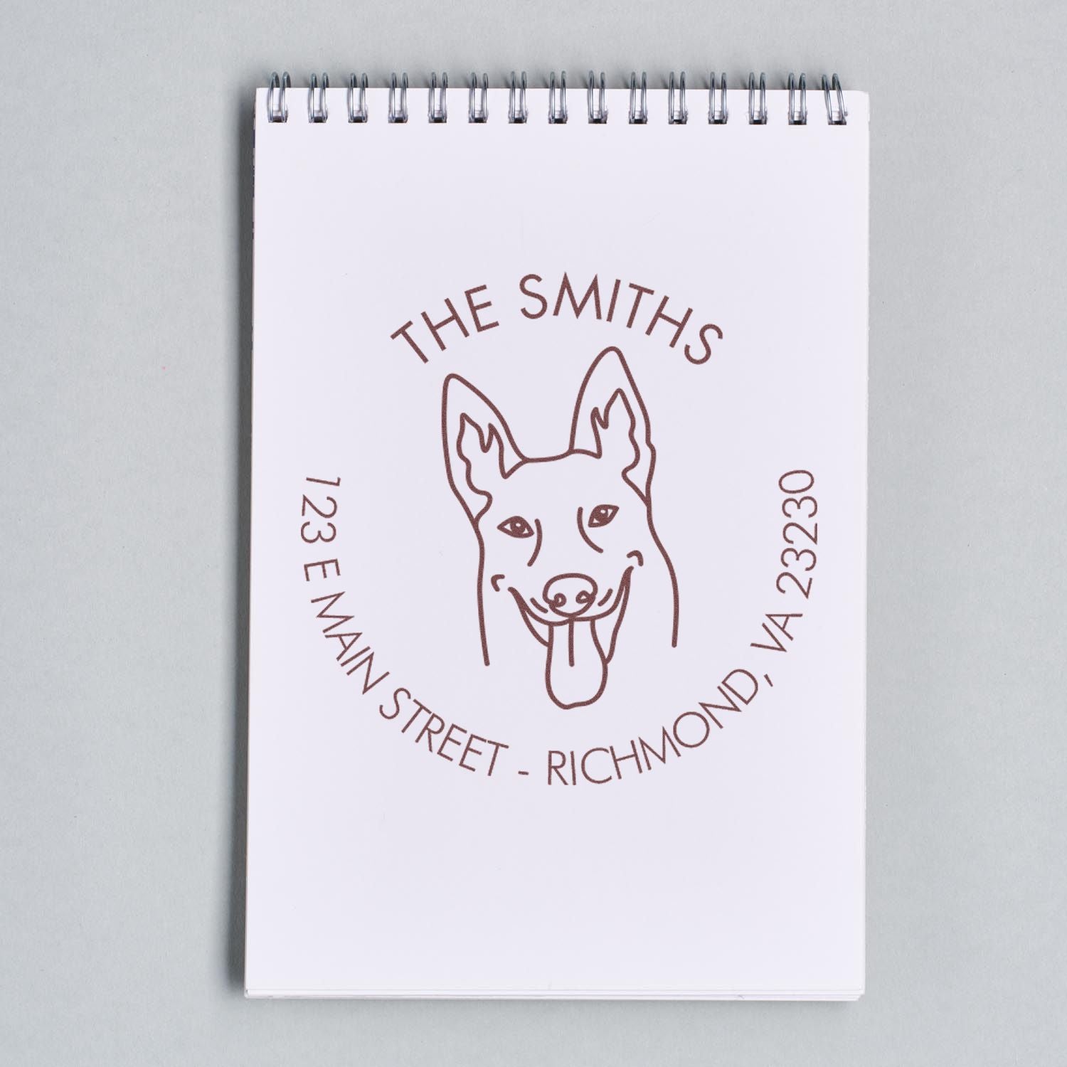 Slim Pre-Inked Belgian Malinois Personalized Mail Stamp for Envelopes