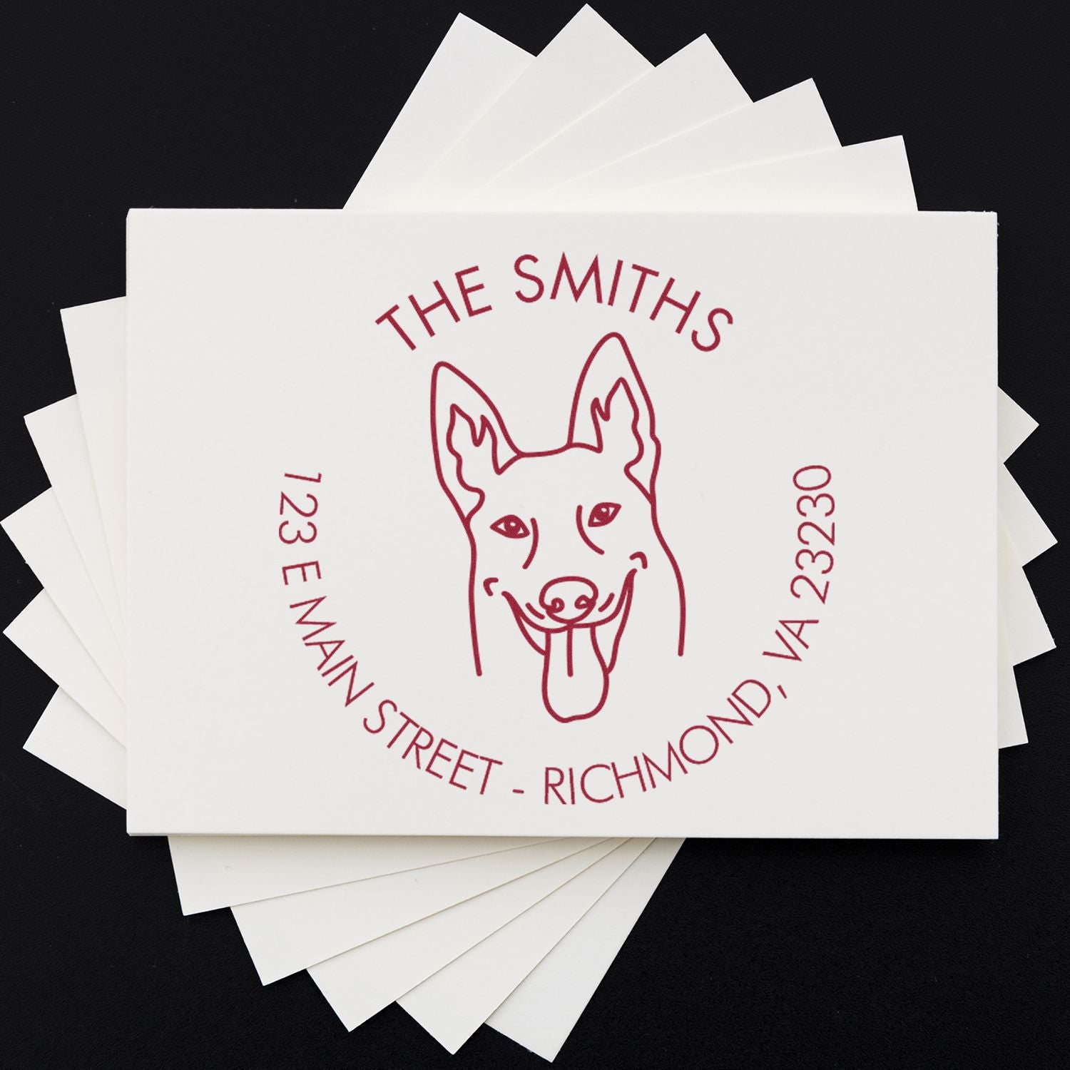 Slim Pre-Inked Belgian Malinois Personalized Mail Stamp for Envelopes