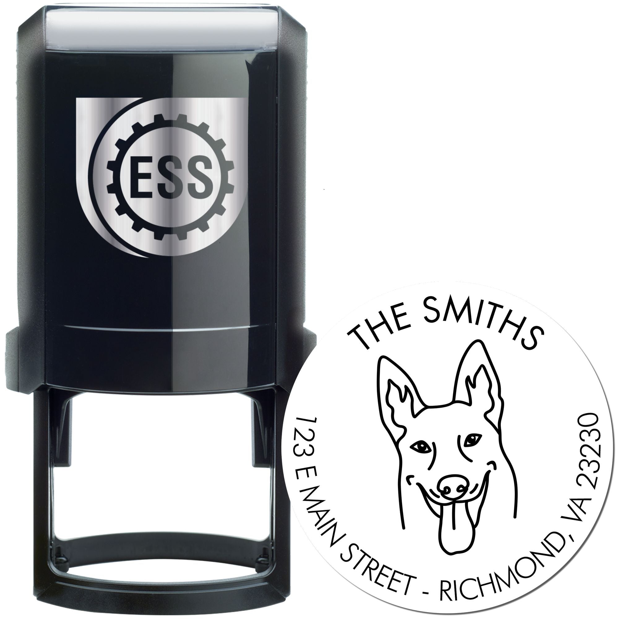 Self-Inking Belgian Malinois Customized Mailing Address Stamp