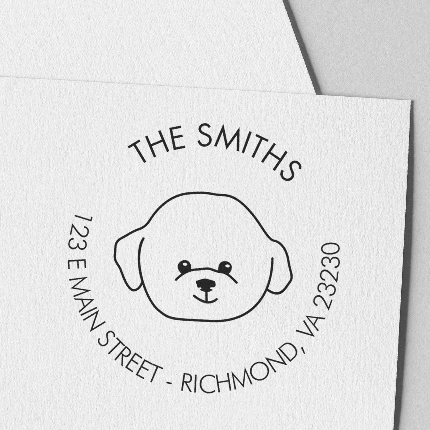 Self-Inking Bichon Customized Name and Address Rubber Stamp