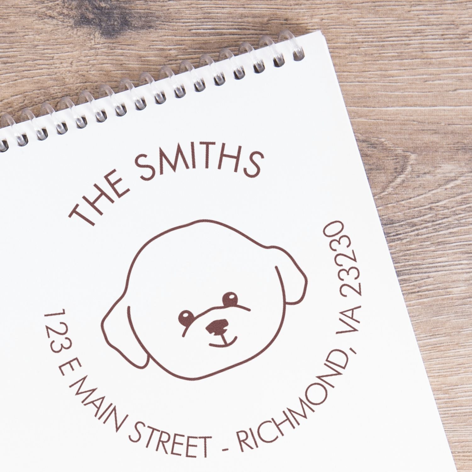 Slim Pre-Inked Bichon Personalized Mailing Stamp