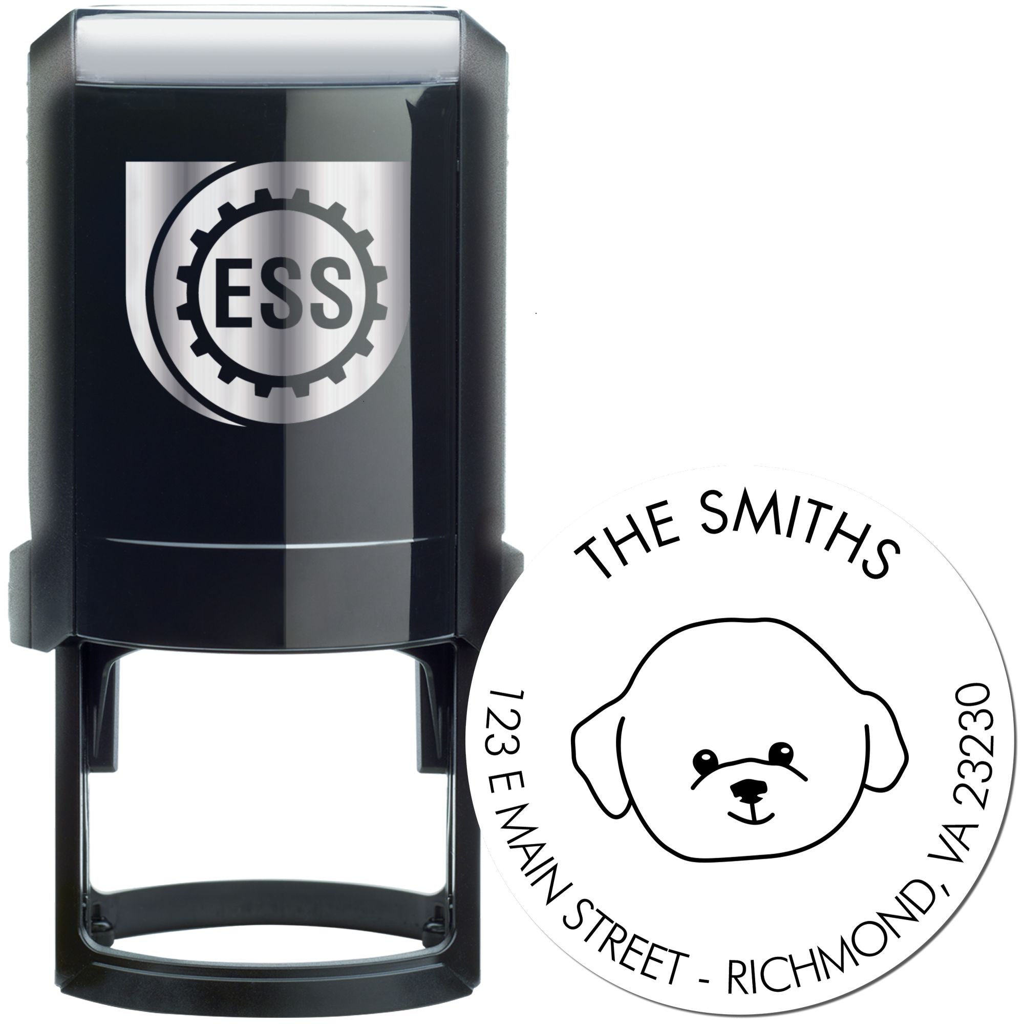 Self-Inking Bichon Customized Name and Address Rubber Stamp