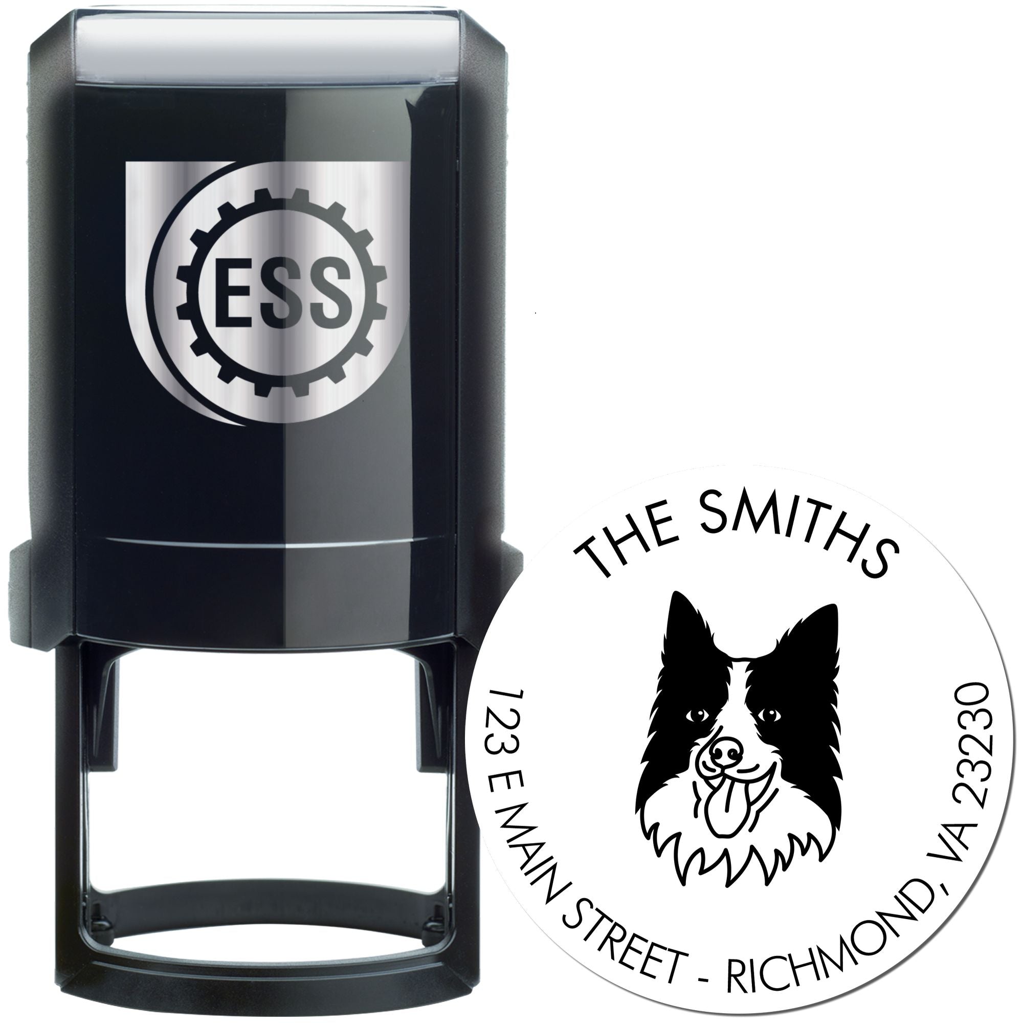 Self-Inking Border Collie Customized Dog Return Address Stamper