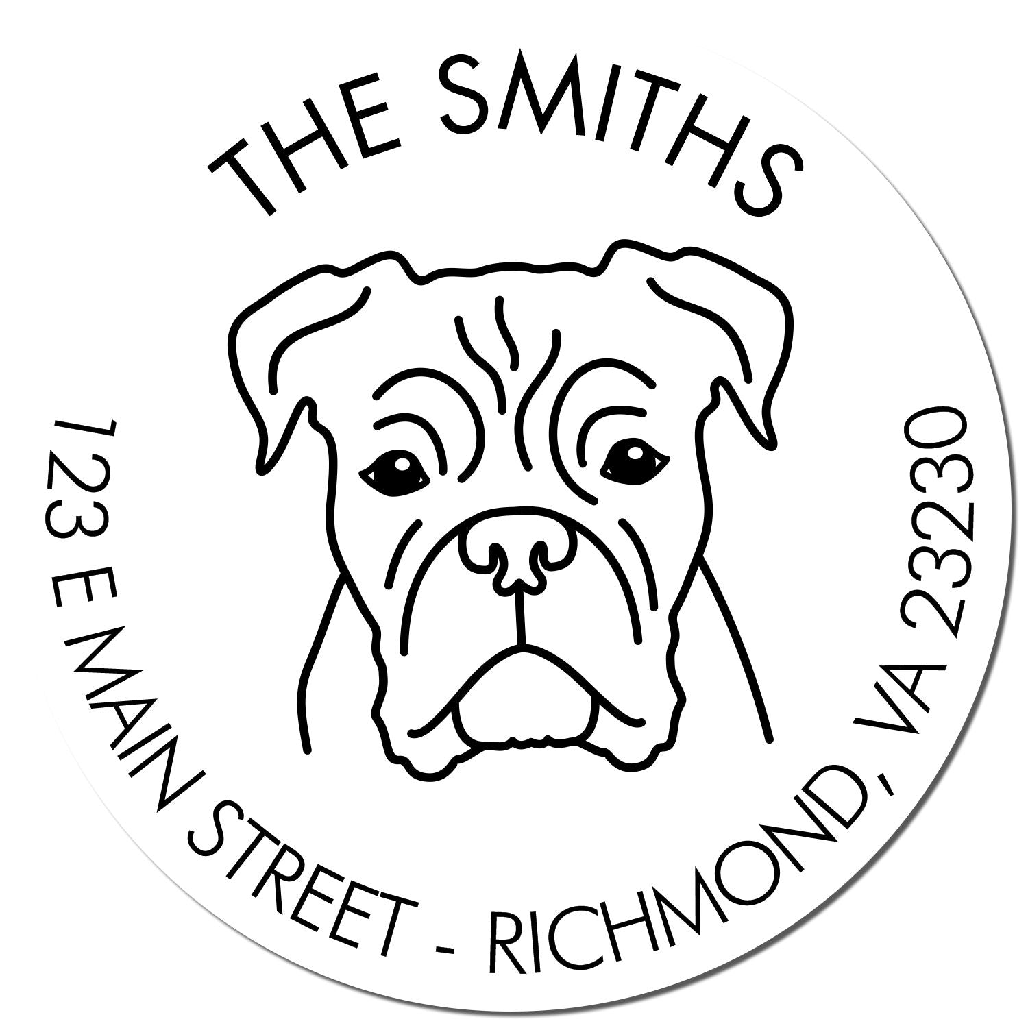 Slim Pre-Inked Boxer Personalized Dog Lover's Address Stamper