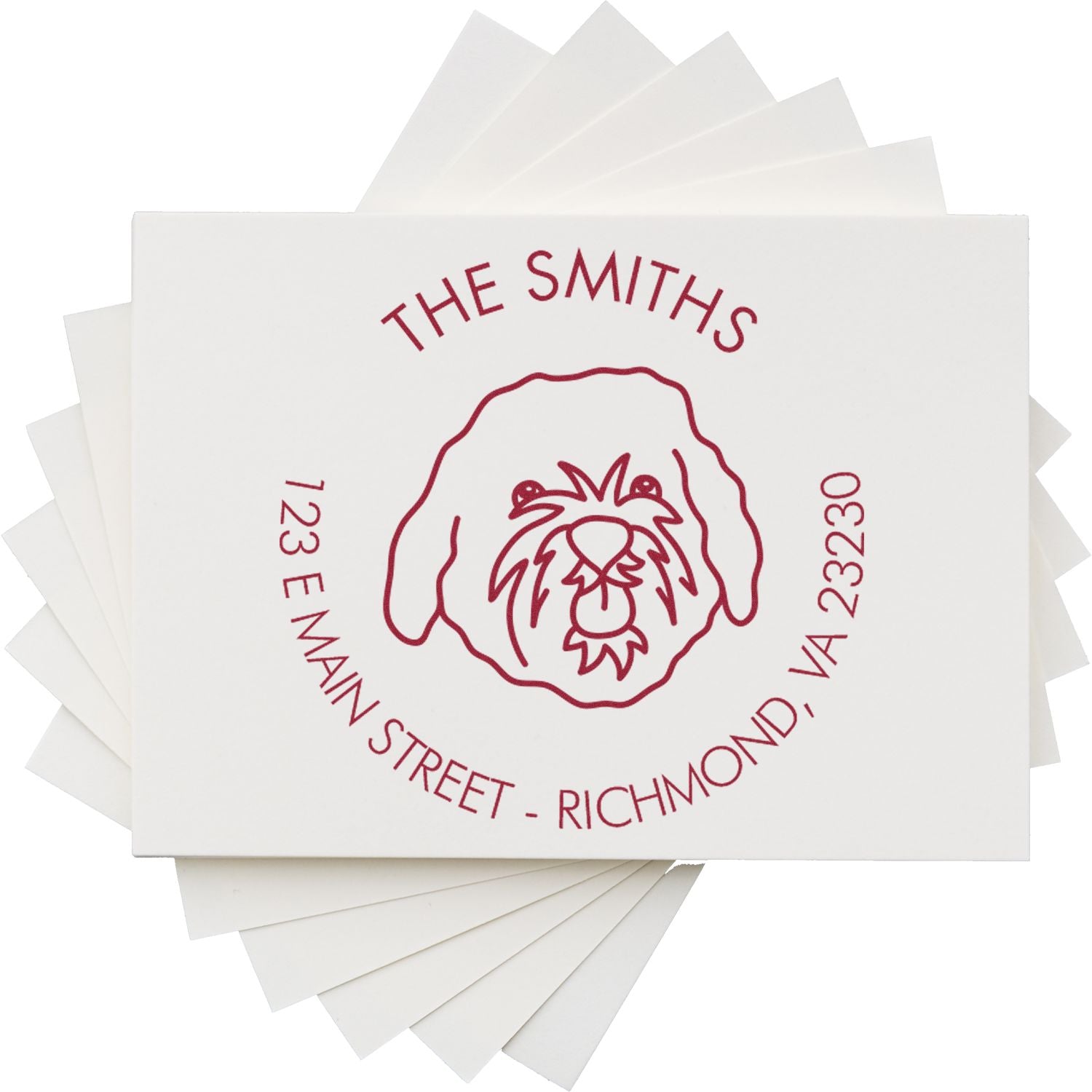 Wood Handle Cavapoo Custom Made Address Label Stamper