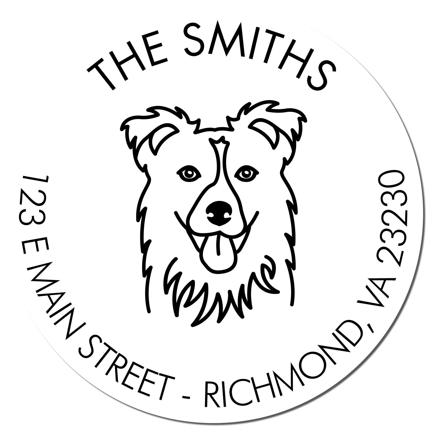 Slim Pre-Inked Collie Personalized High-Quality Address Stamp