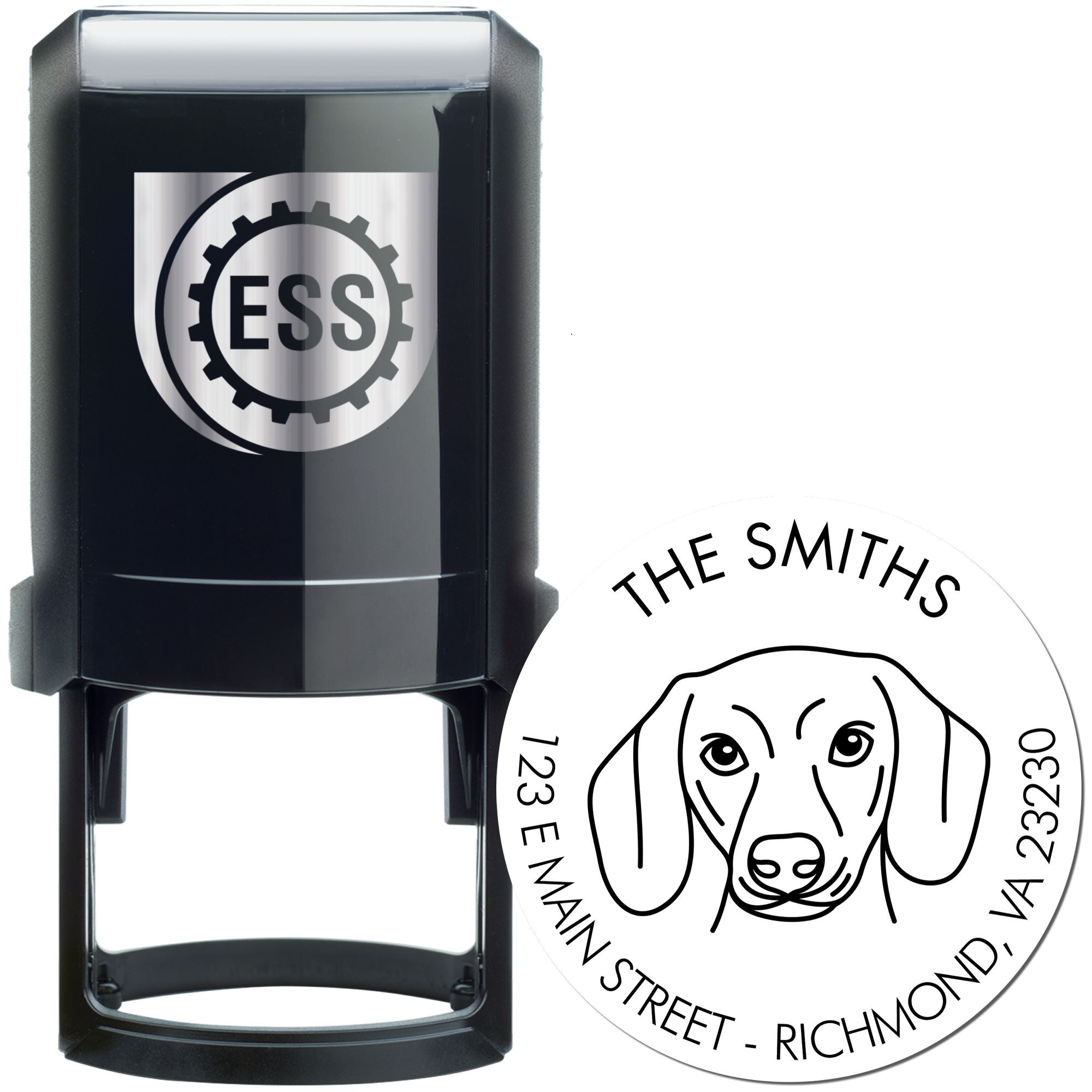 Self-Inking Dachshund Customized Home Address Stamp