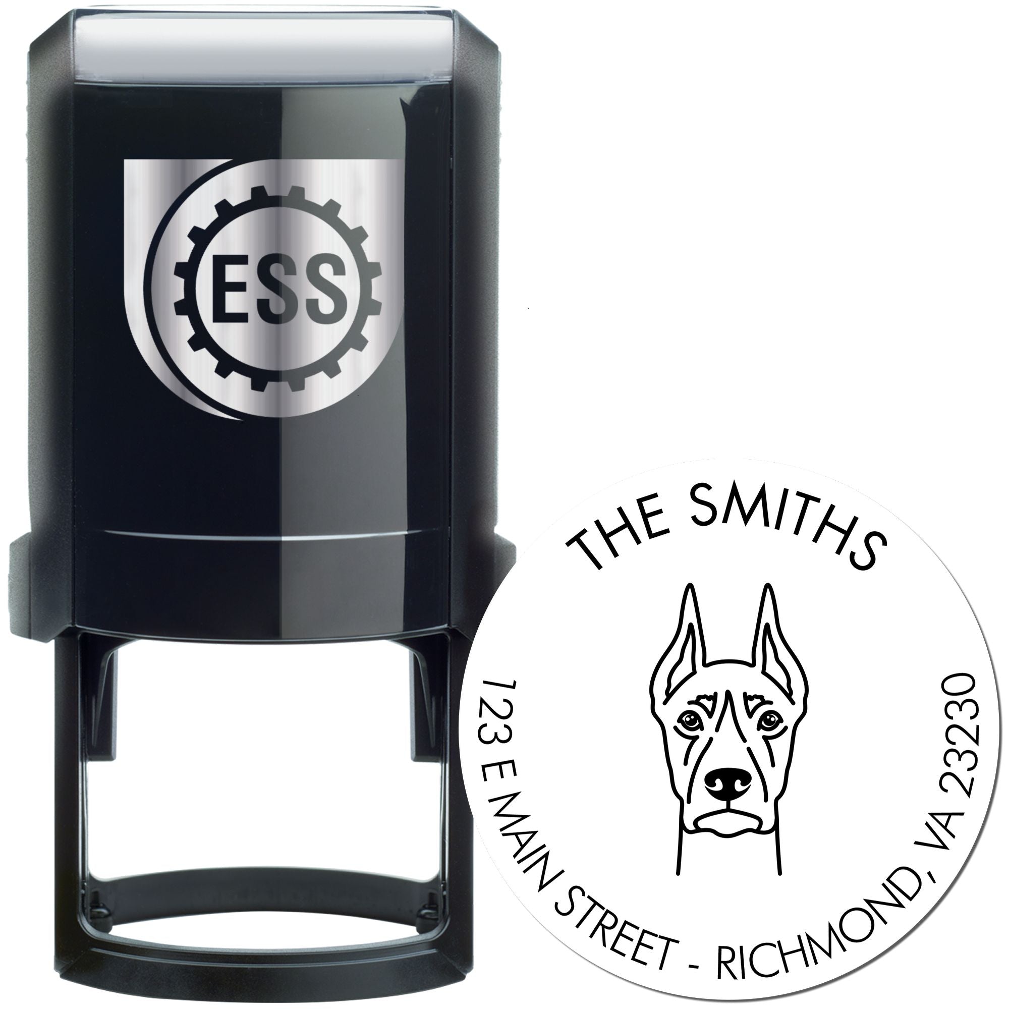 Self-Inking Doberman Customized Home Address Stamp for Envelopes