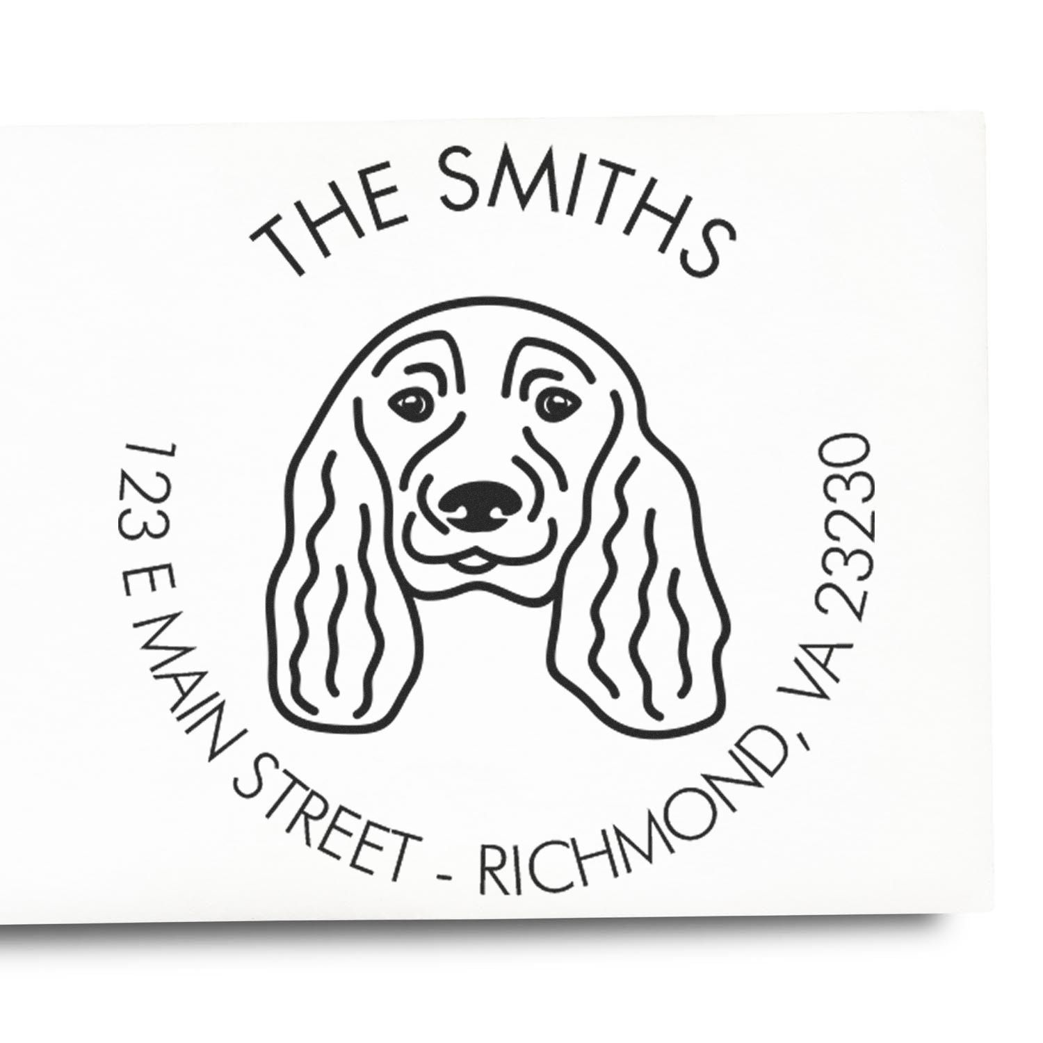 Self-Inking English Cocker Spaniel Customized Home Address Stamper