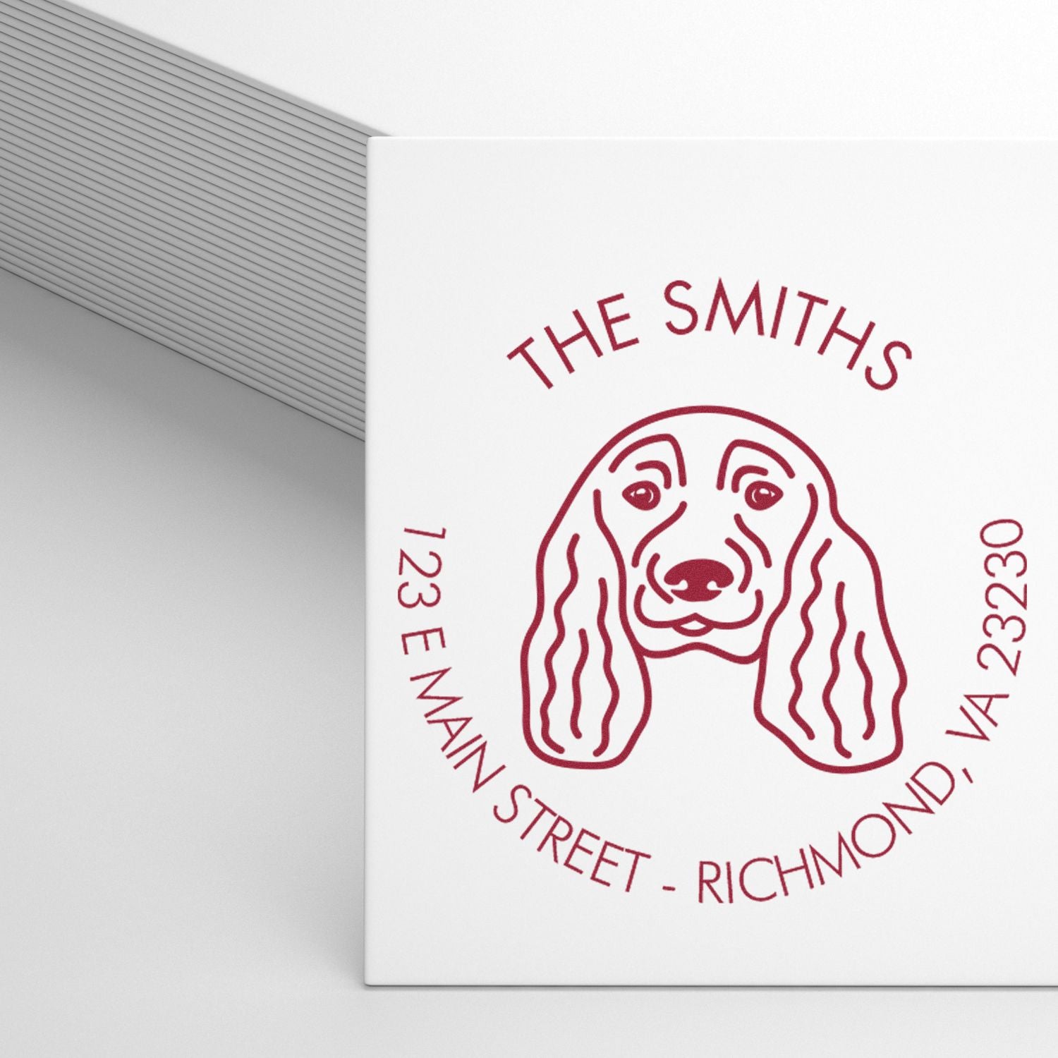 Self-Inking English Cocker Spaniel Customized Home Address Stamper