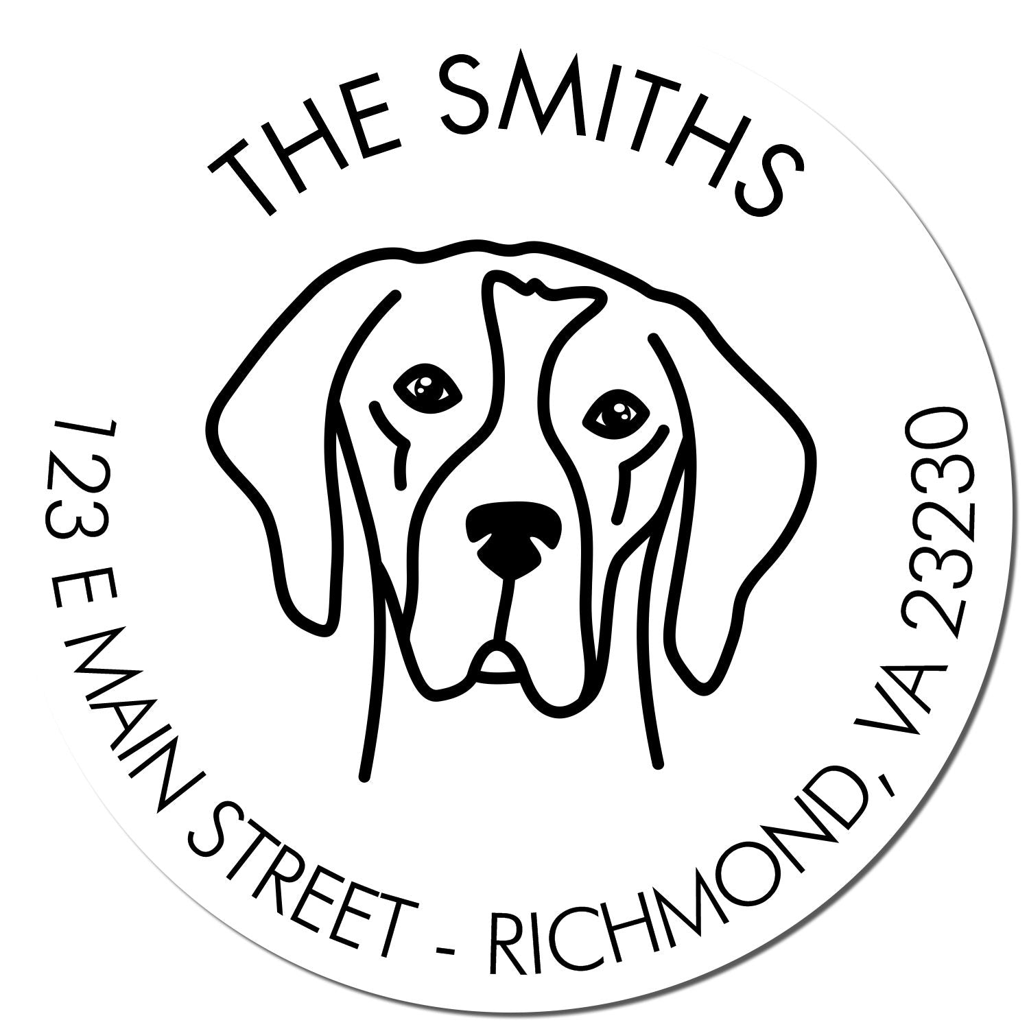 Wood Handle English Pointer Custom Made Address Stamp