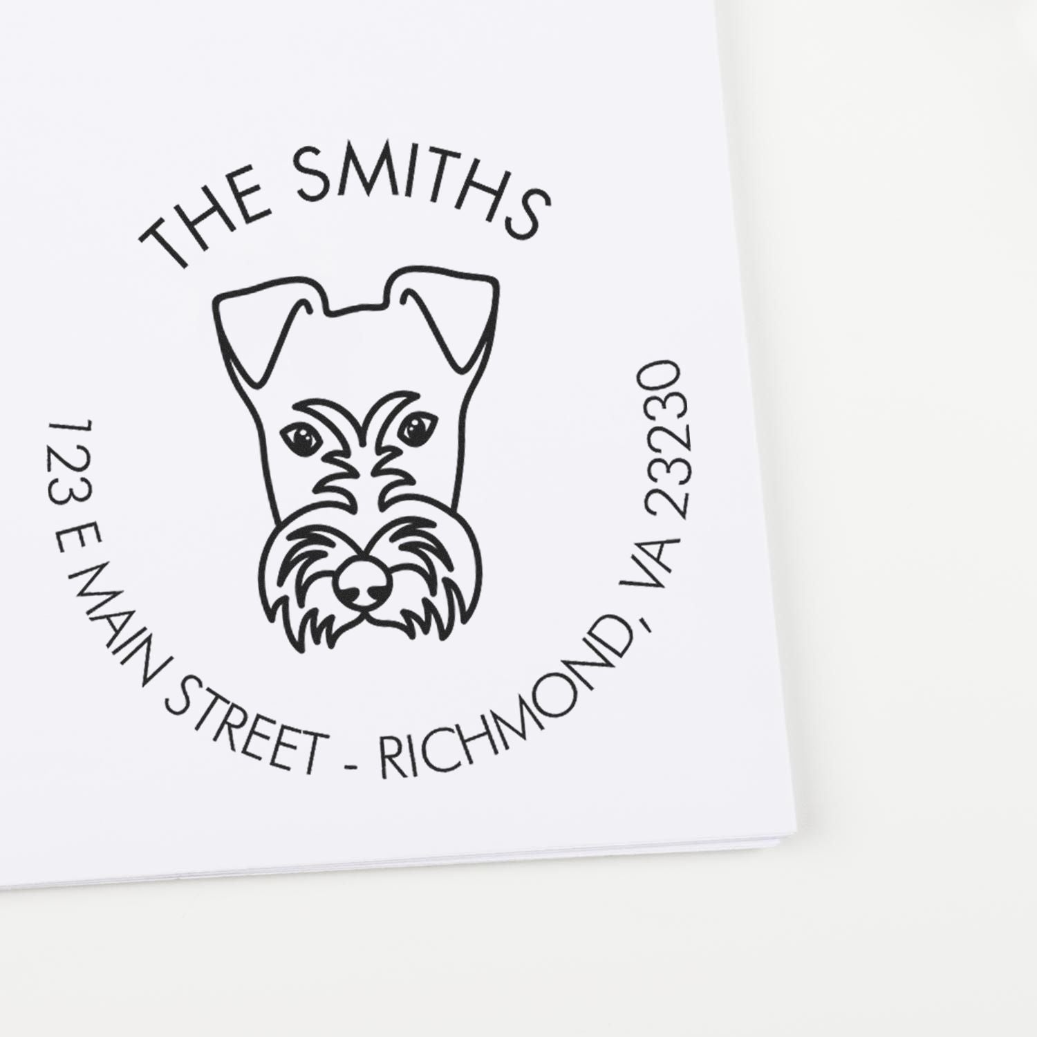 Wood Handle Fox Terrier Custom Made Address Stamp for Envelopes