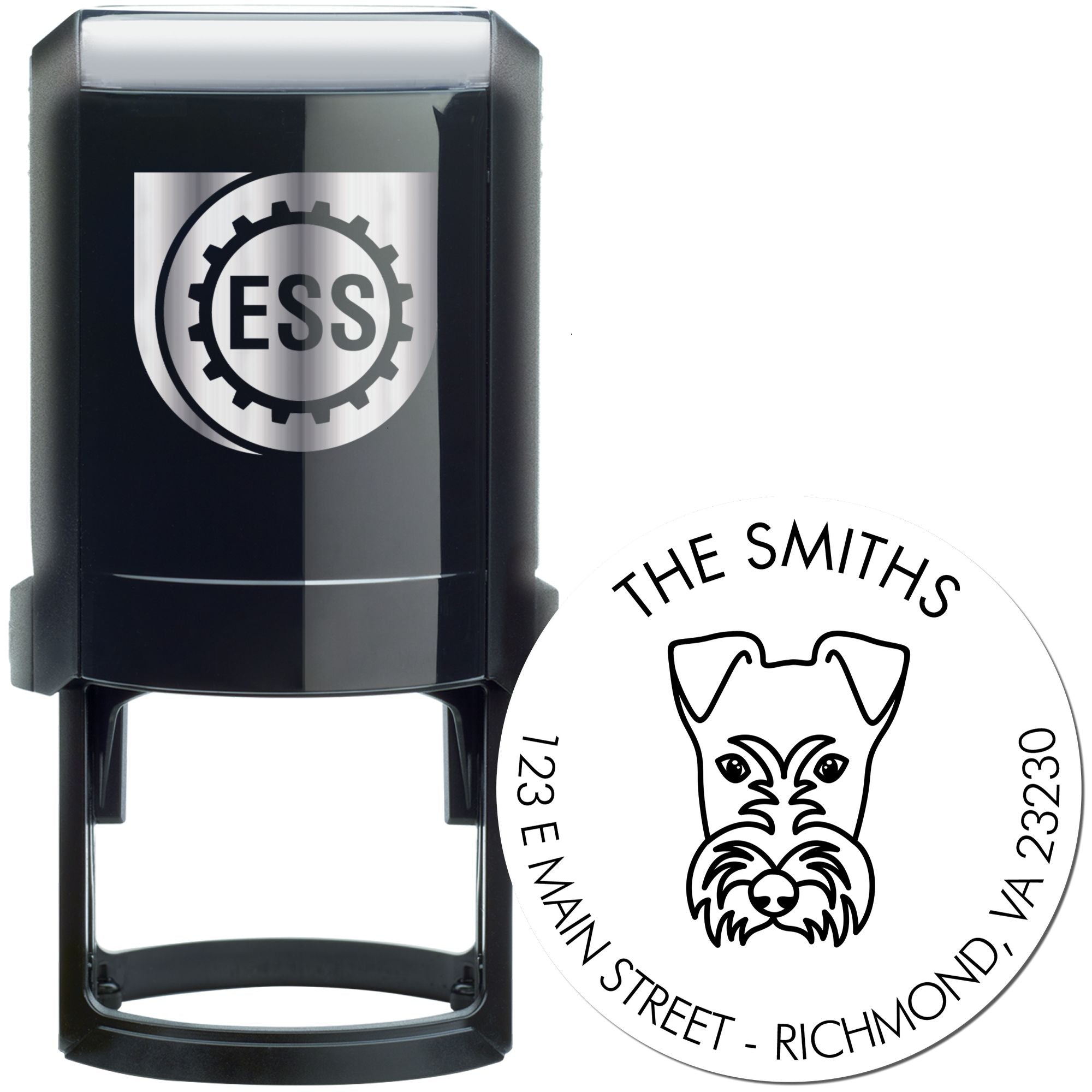 Self-Inking Fox Terrier Customized Home Address Stamper