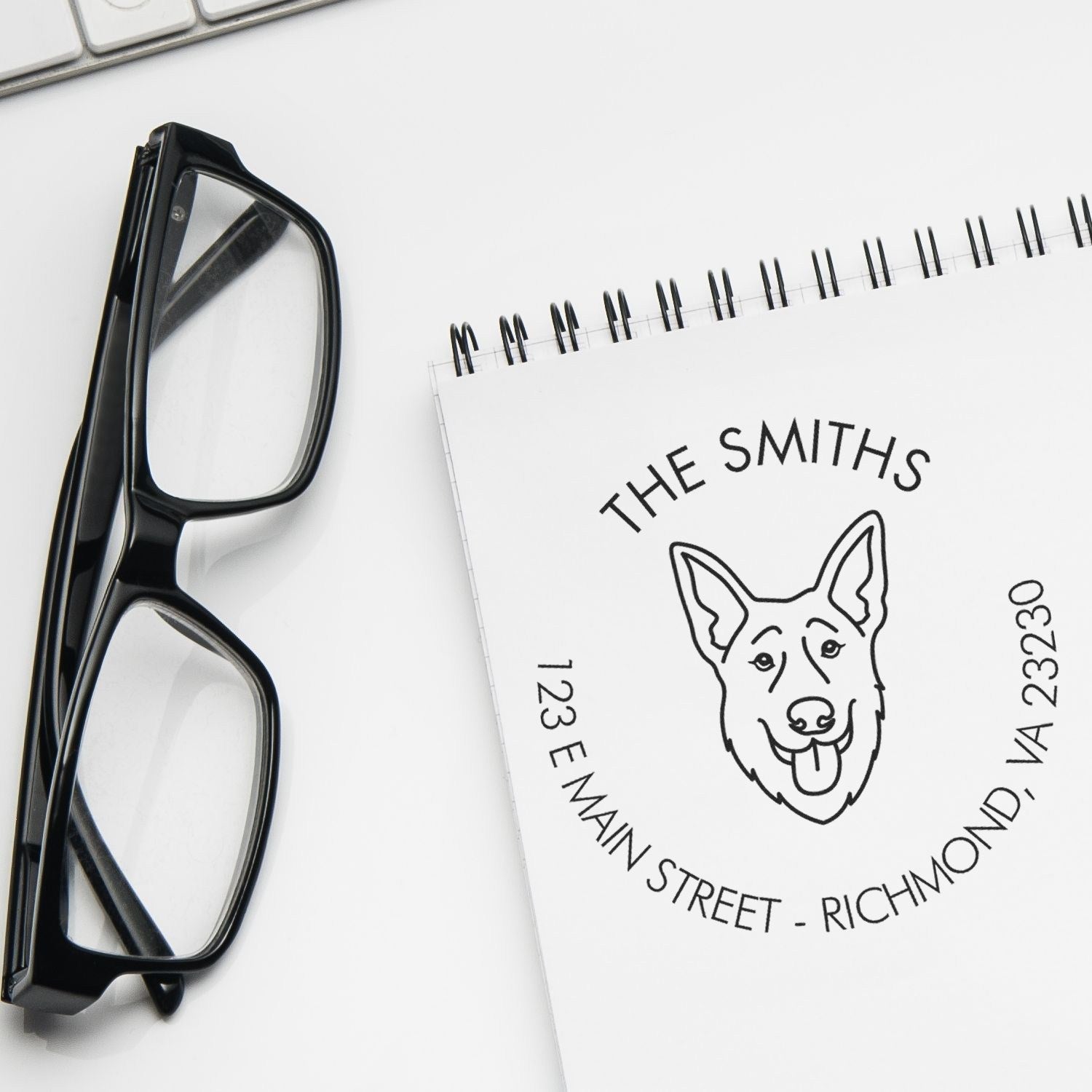 Self-Inking German Shepherd Customized House Address Stamp