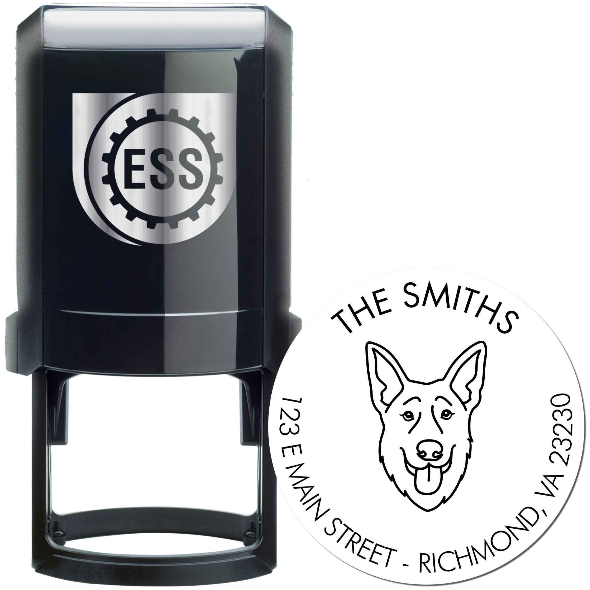 Self-Inking German Shepherd Customized House Address Stamp