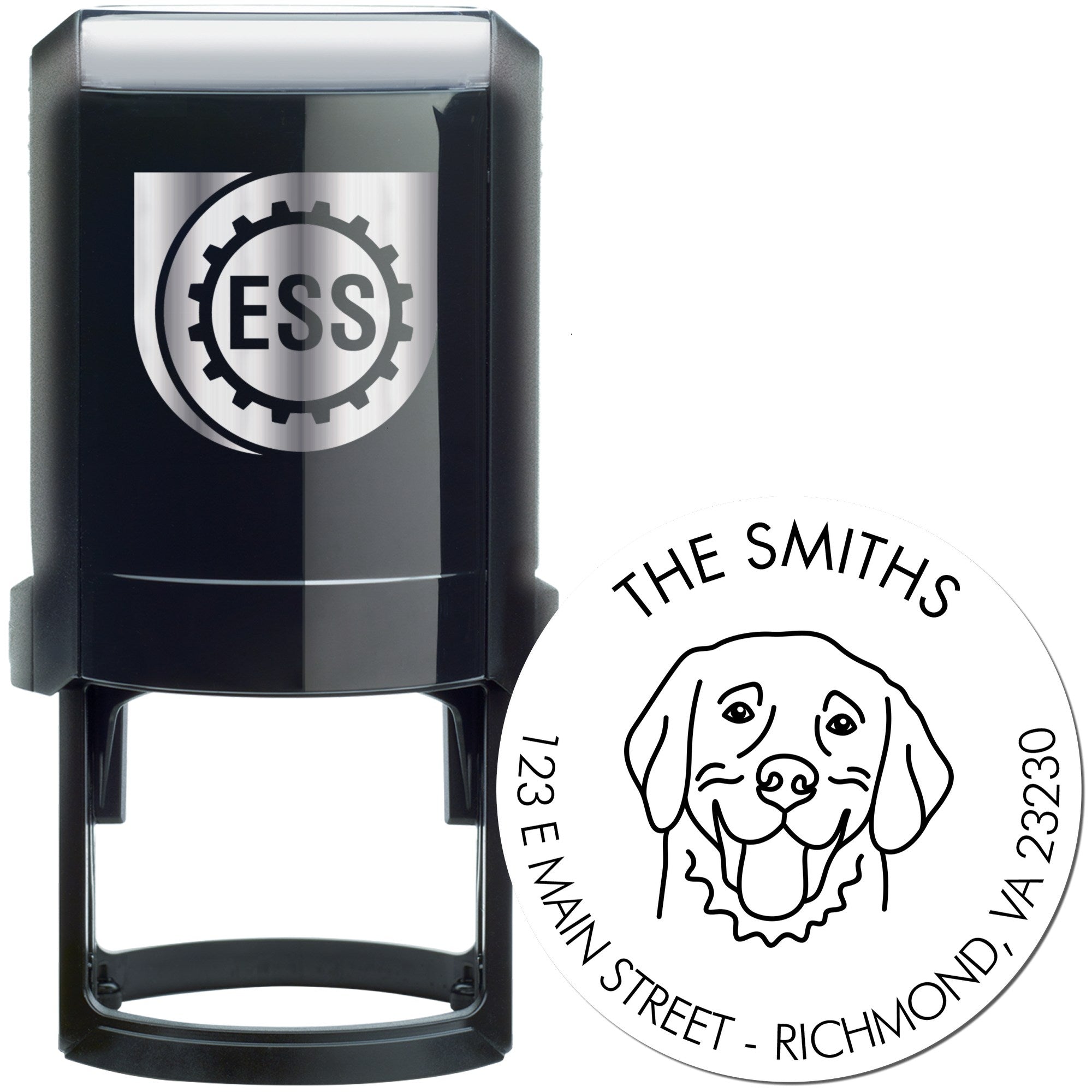 Self-Inking Golden Retriever Customized House Address Stamper