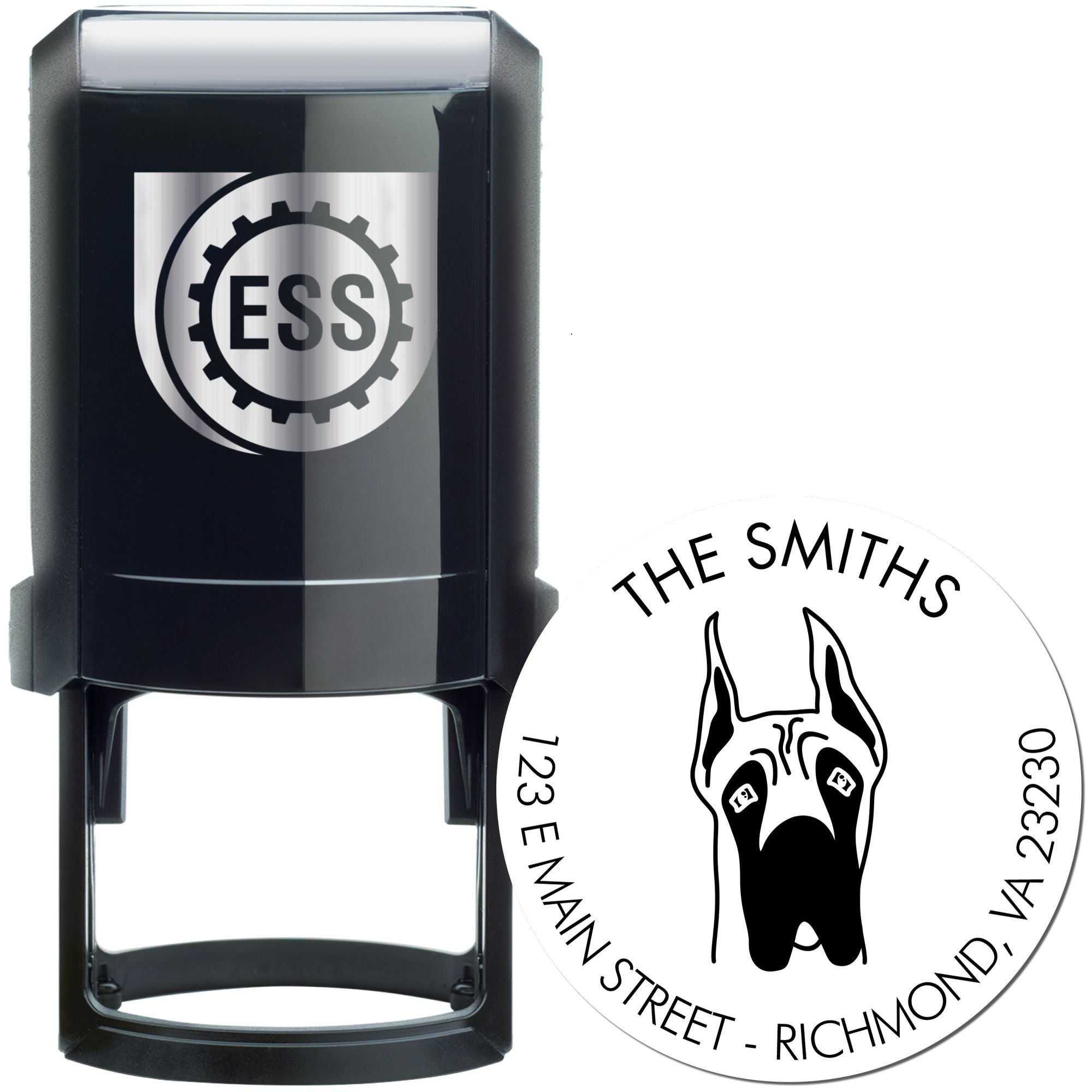 Self-Inking Great Dane Ears Up Customized Inked Stamp for Envelopes