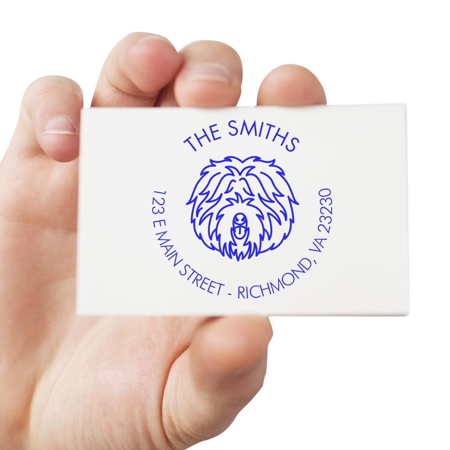 PSI Pre-Inked Old English Sheepdog Made-to-Order Address Return Stamp - Engineer Seal Stamps