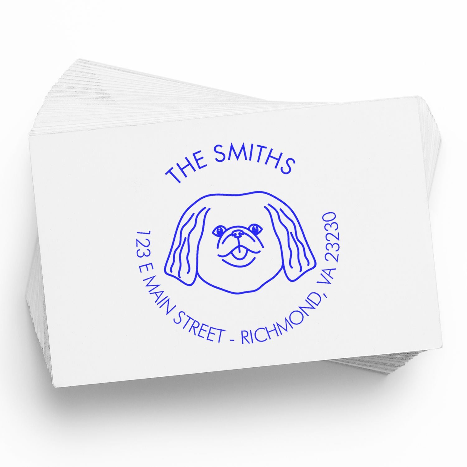 PSI Pre-Inked Pekingese Made-to-Order Address Return Stamp - Engineer Seal Stamps