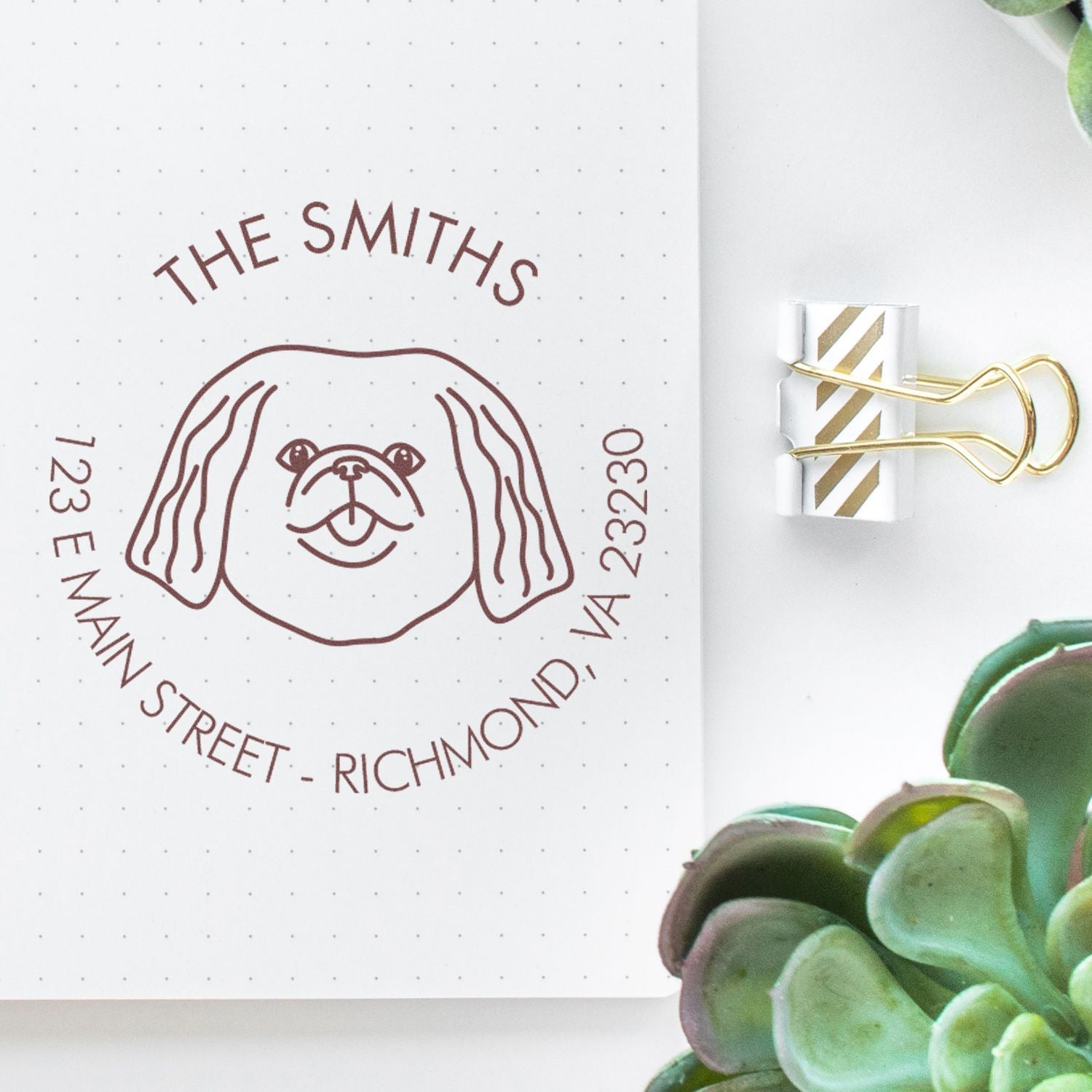 Self-Inking Pekingese Customized Mail Stamp for Envelopes