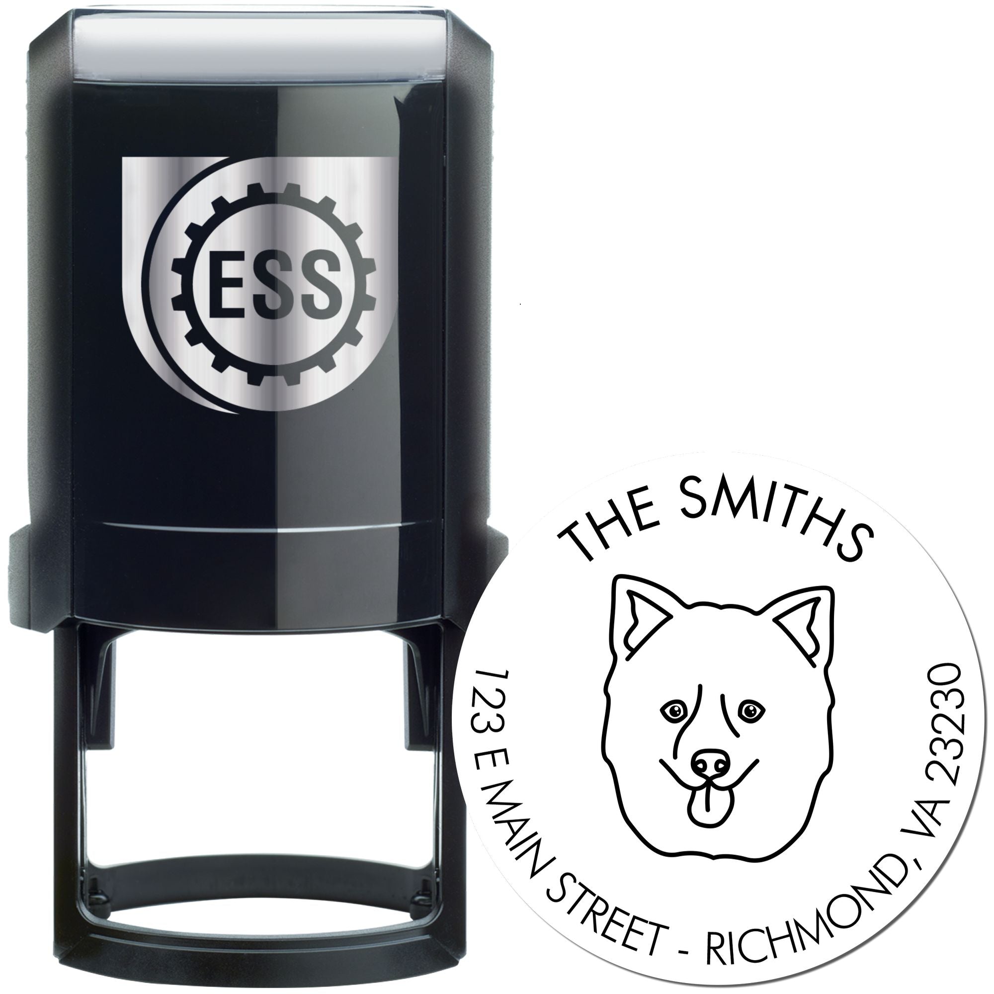 Self-Inking Pomsky Customized Mail Stamper