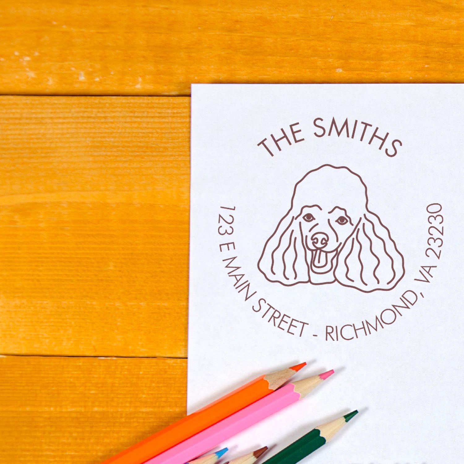 PSI Pre-Inked Poodle Made-to-Order Address Return Stamper - Engineer Seal Stamps