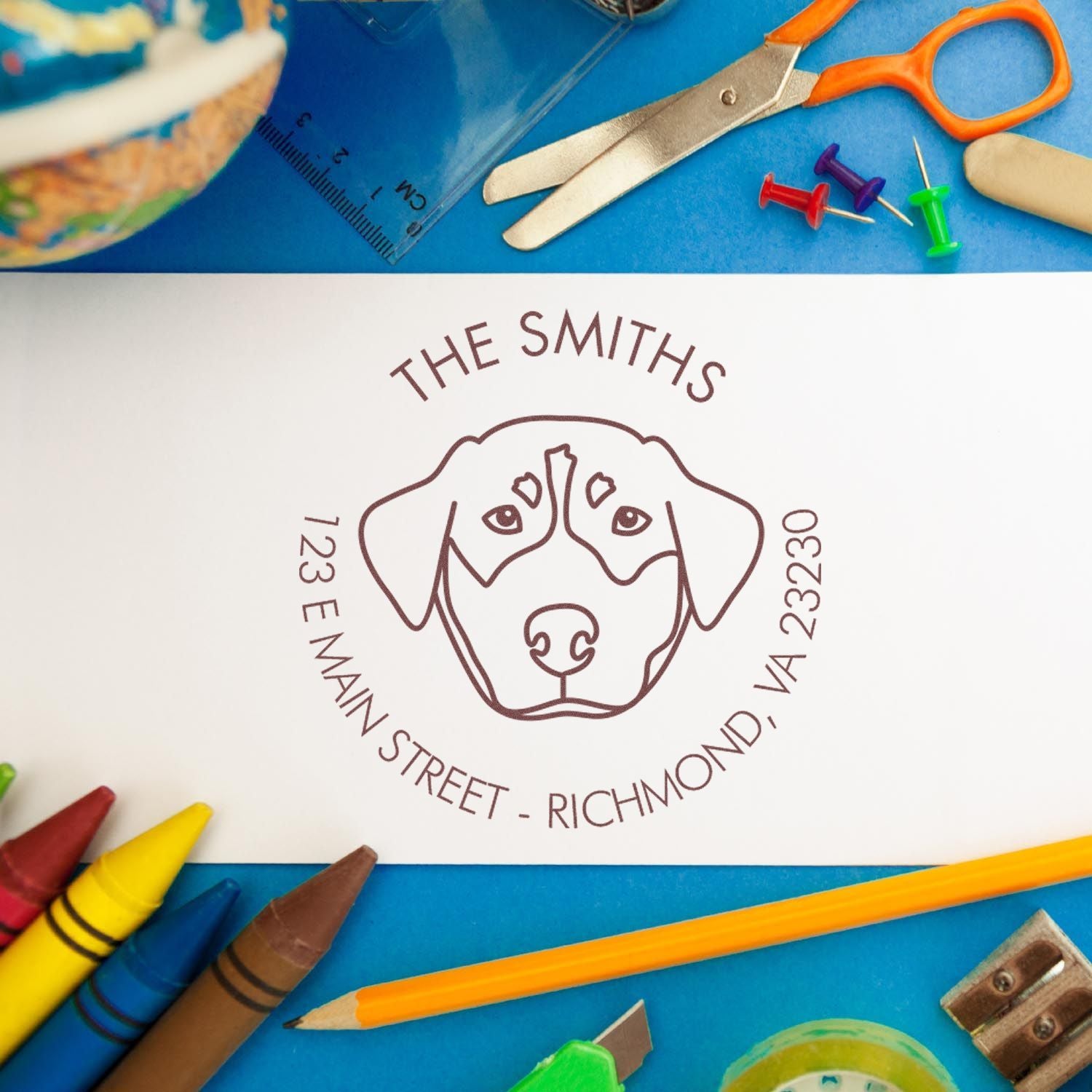 Slim Pre-Inked Rottweiler Personalized Mail Stamper - Engineer Seal Stamps