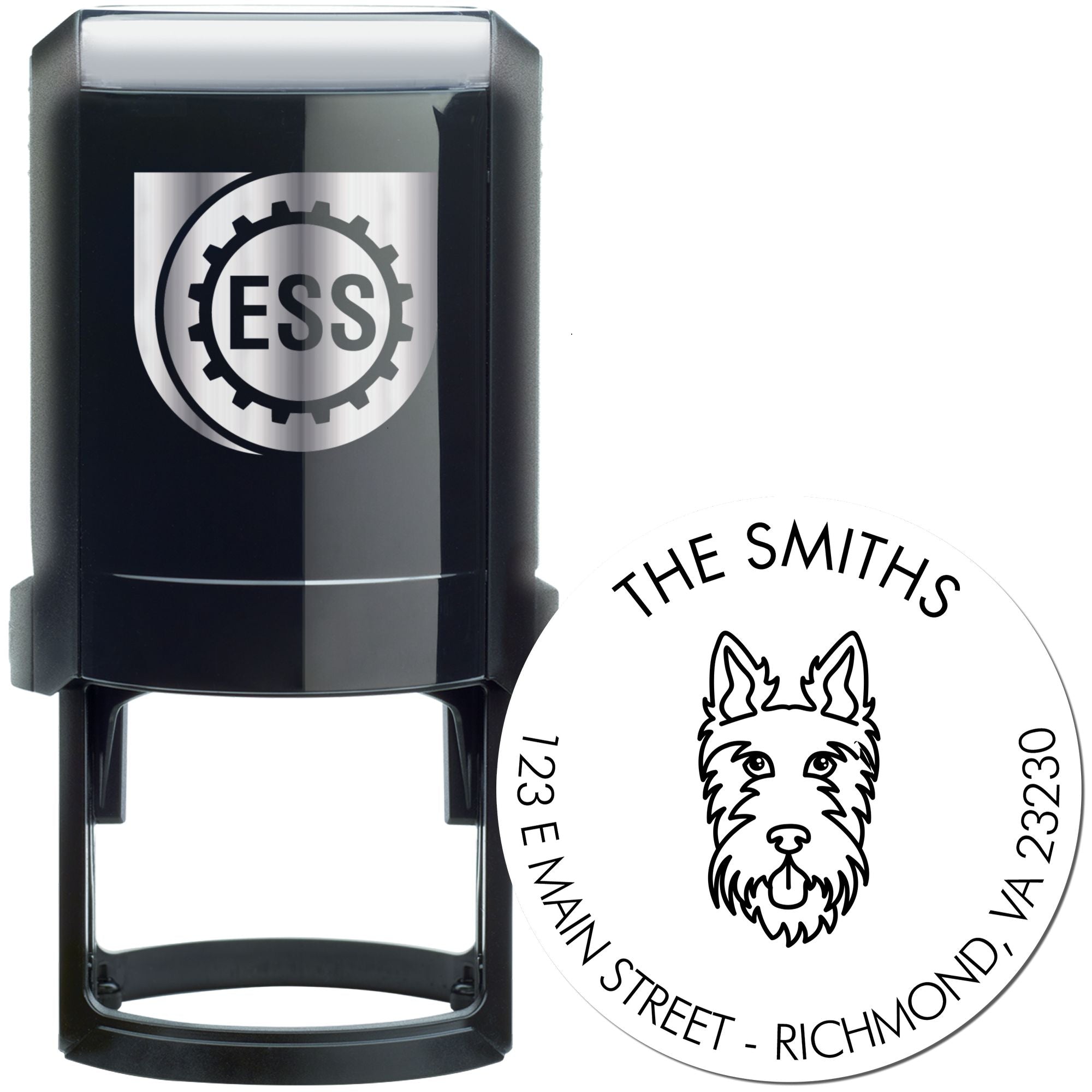 Self-Inking Scottie Customized Mailing Label Rubber Stamp