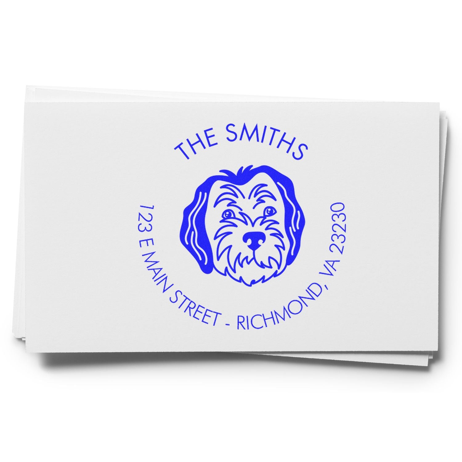 Self-Inking Sheepadoodle Customized Mailing Label Stamp for Envelopes