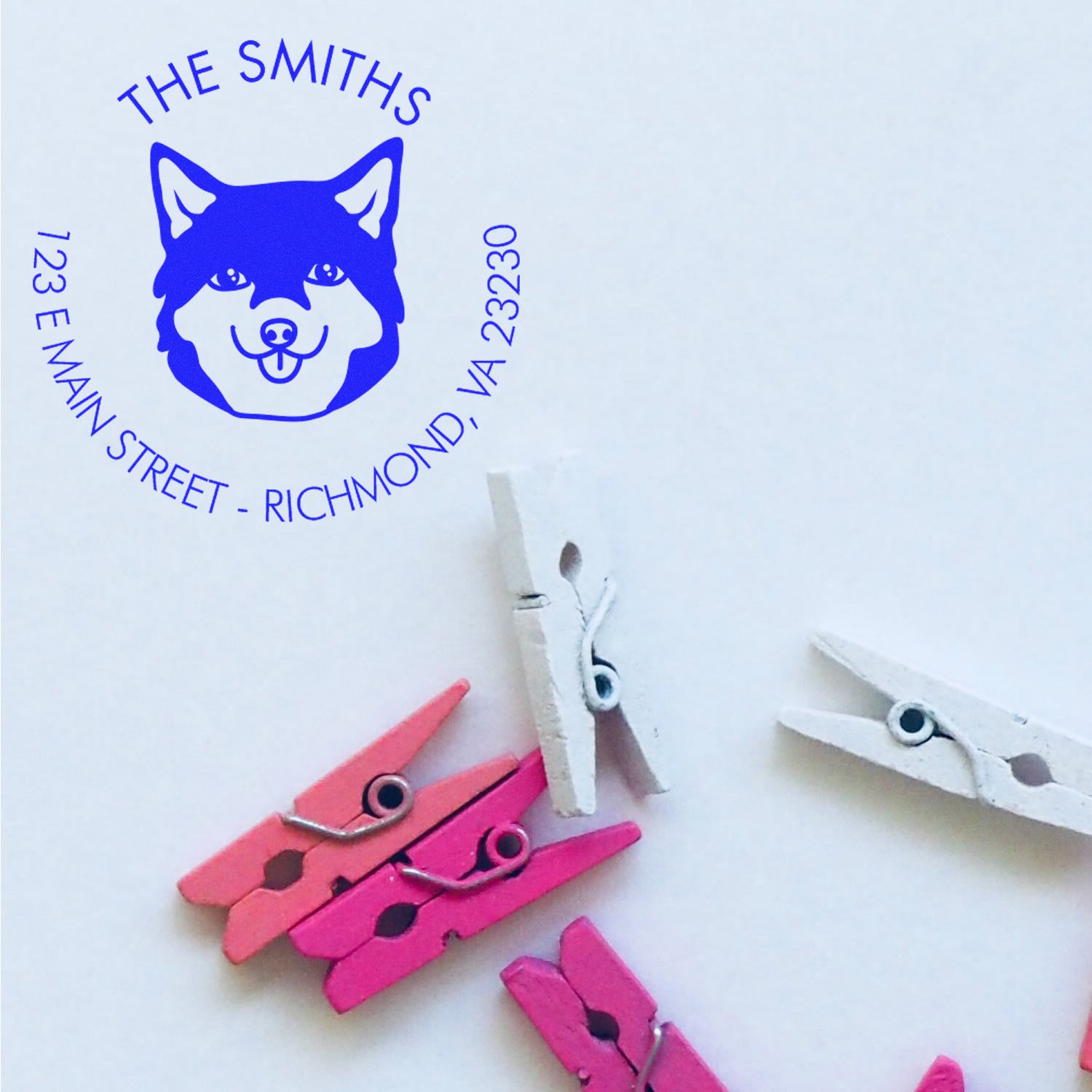 Wood Handle Shiba Custom Made Home Address Stamp for Envelopes