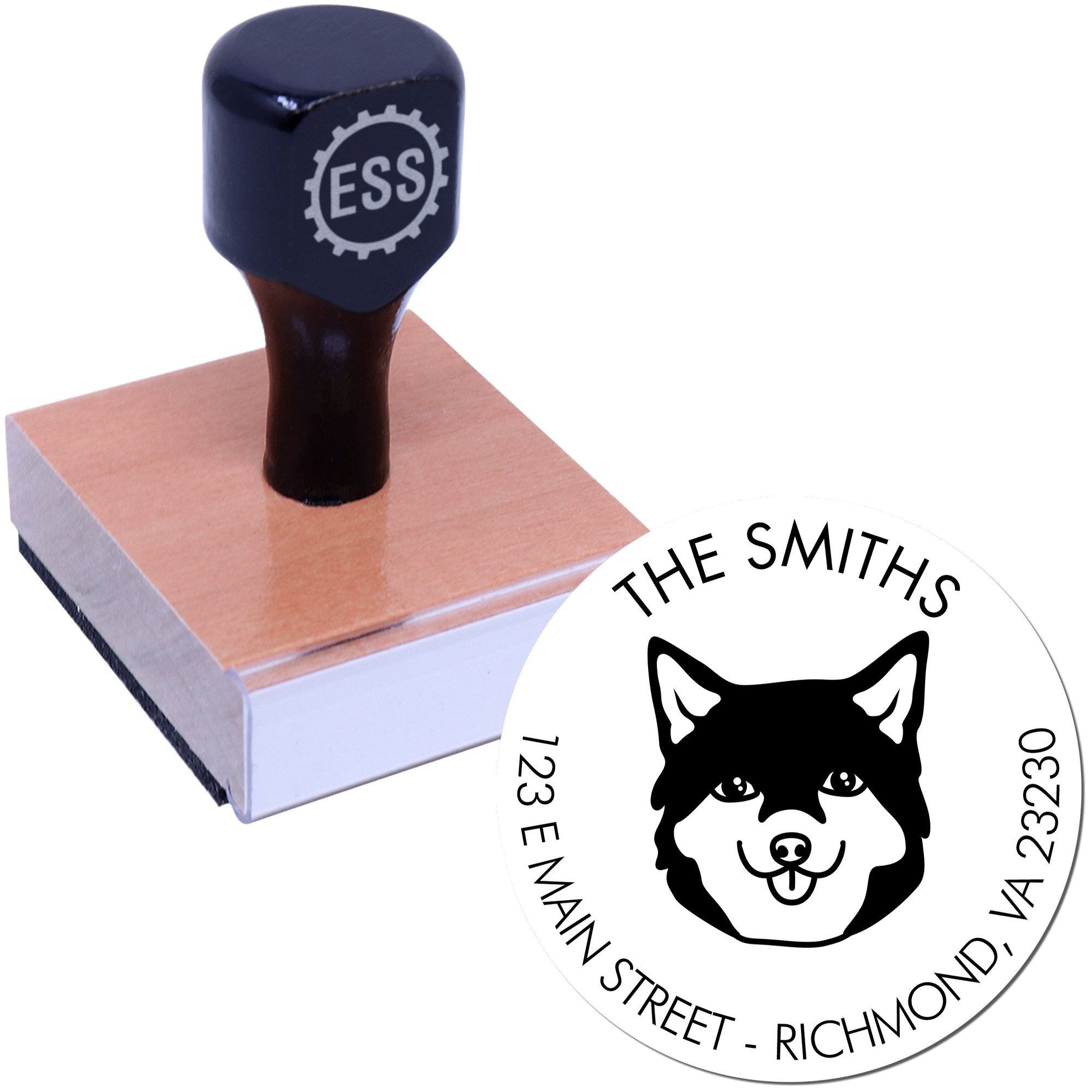 Wood Handle Shiba Custom Made Home Address Stamp for Envelopes