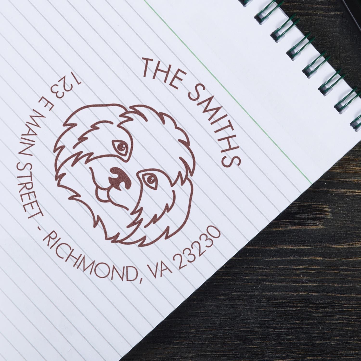 Wood Handle Shih Tzu Custom Made Home Address Stamp for Envelopes