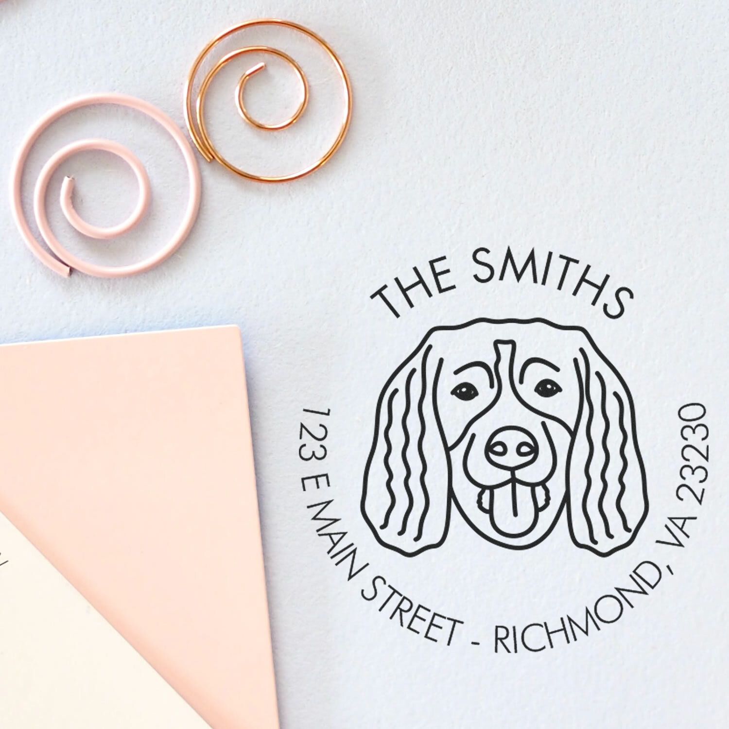 Self-Inking Springer Spaniel Customized Mailing Stamp for Envelopes