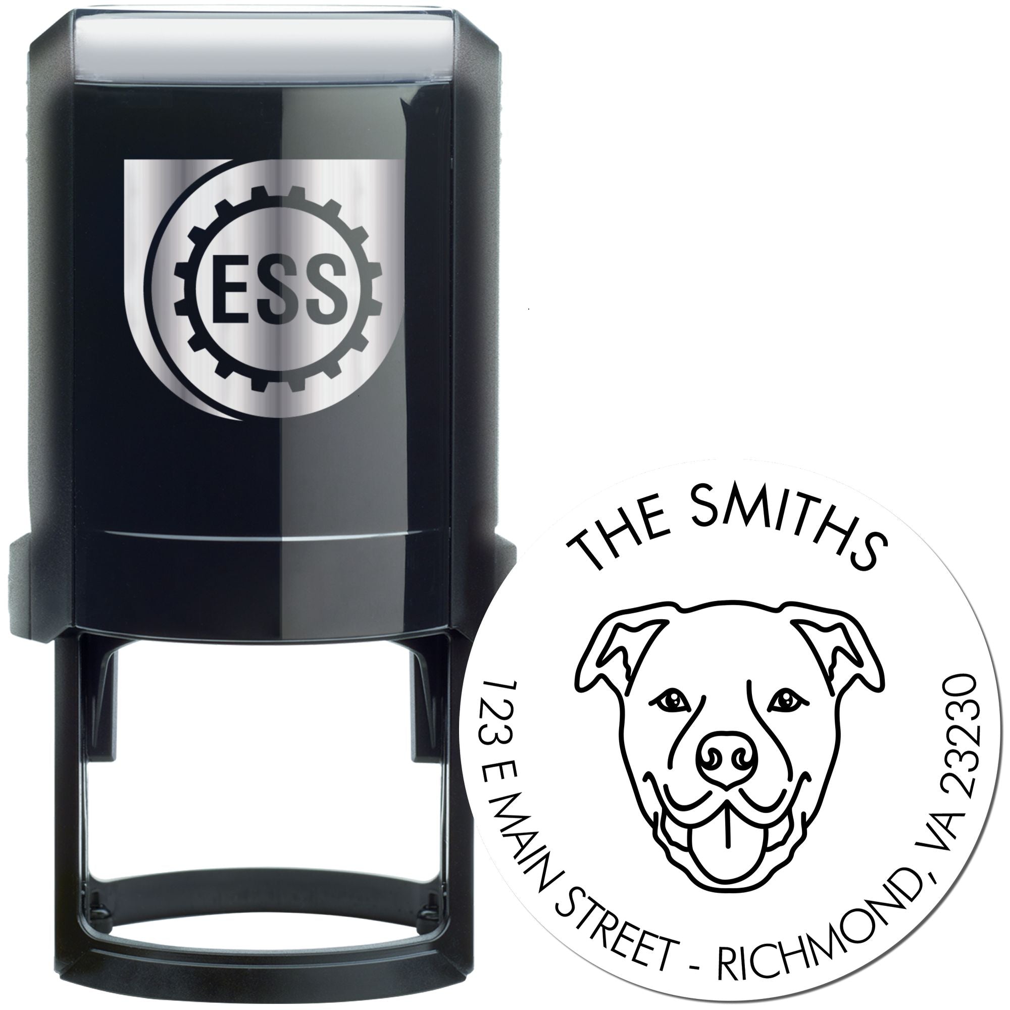 Self-Inking Staffordshire Bull Terrier Customized Mailing Stamper