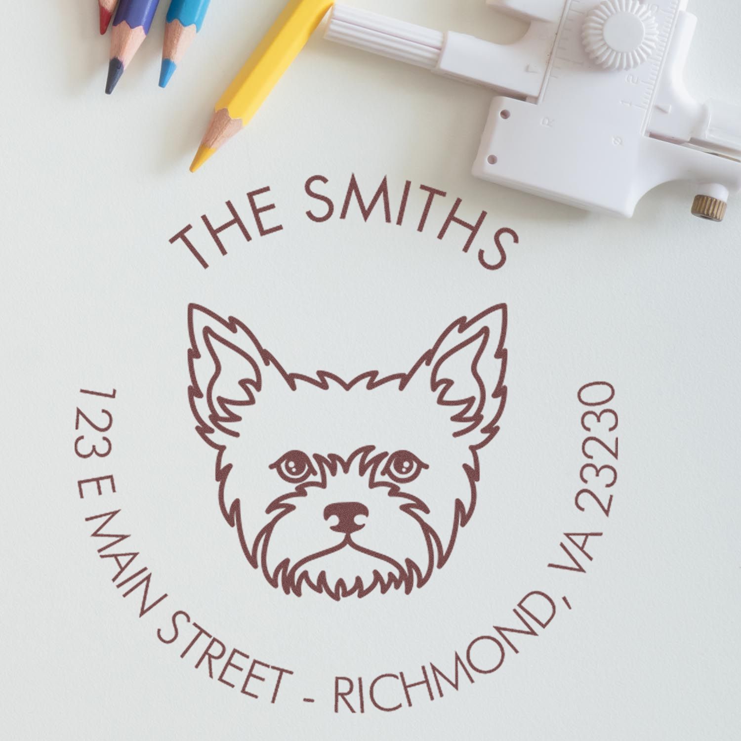 Self-Inking Yorkie Customized Dog Return Address Rubber Stamp