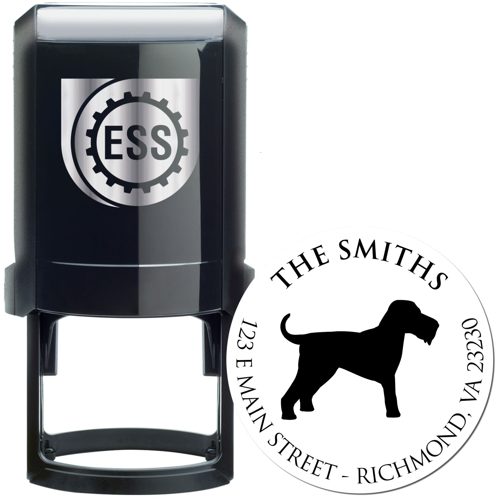 Self-Inking Airedale Terrier Customized Name and Address Stamp