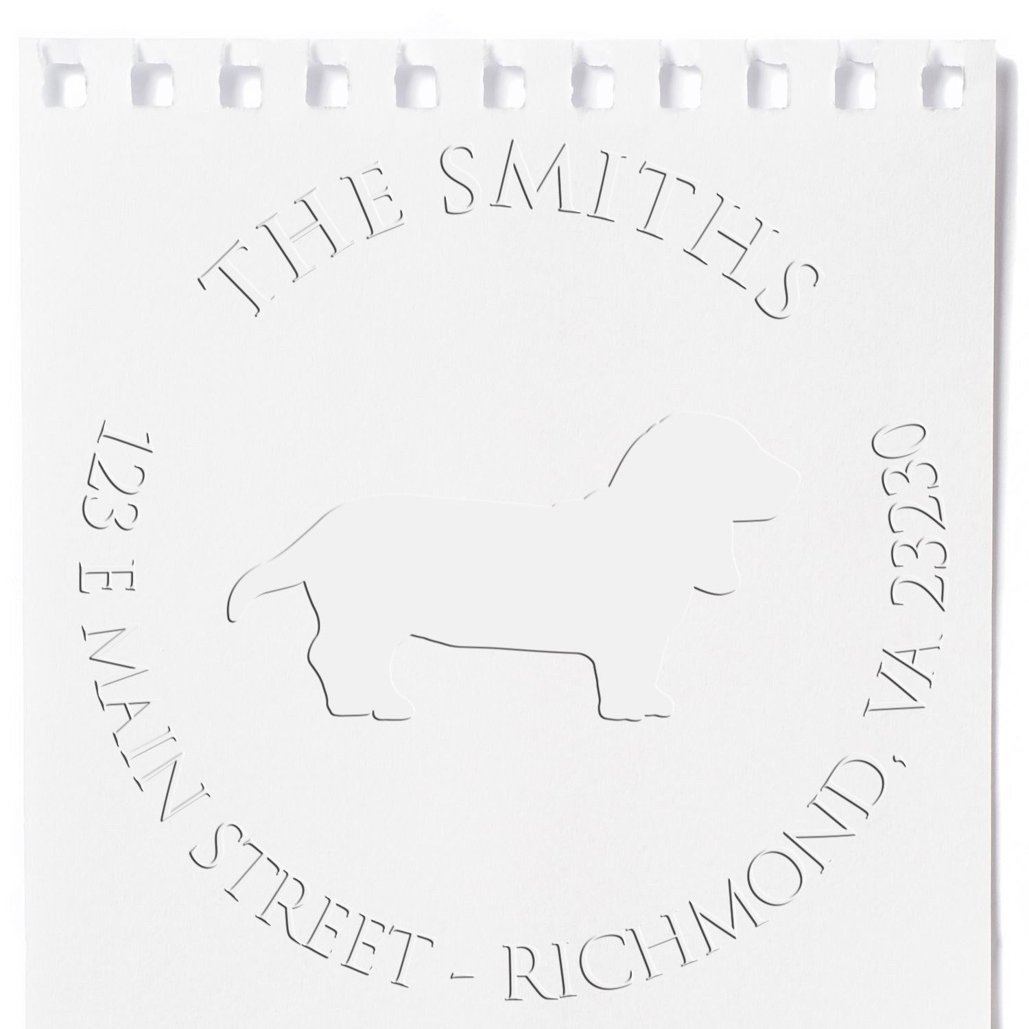 Personalizable Name and Address Seal with Basset Hound Dog