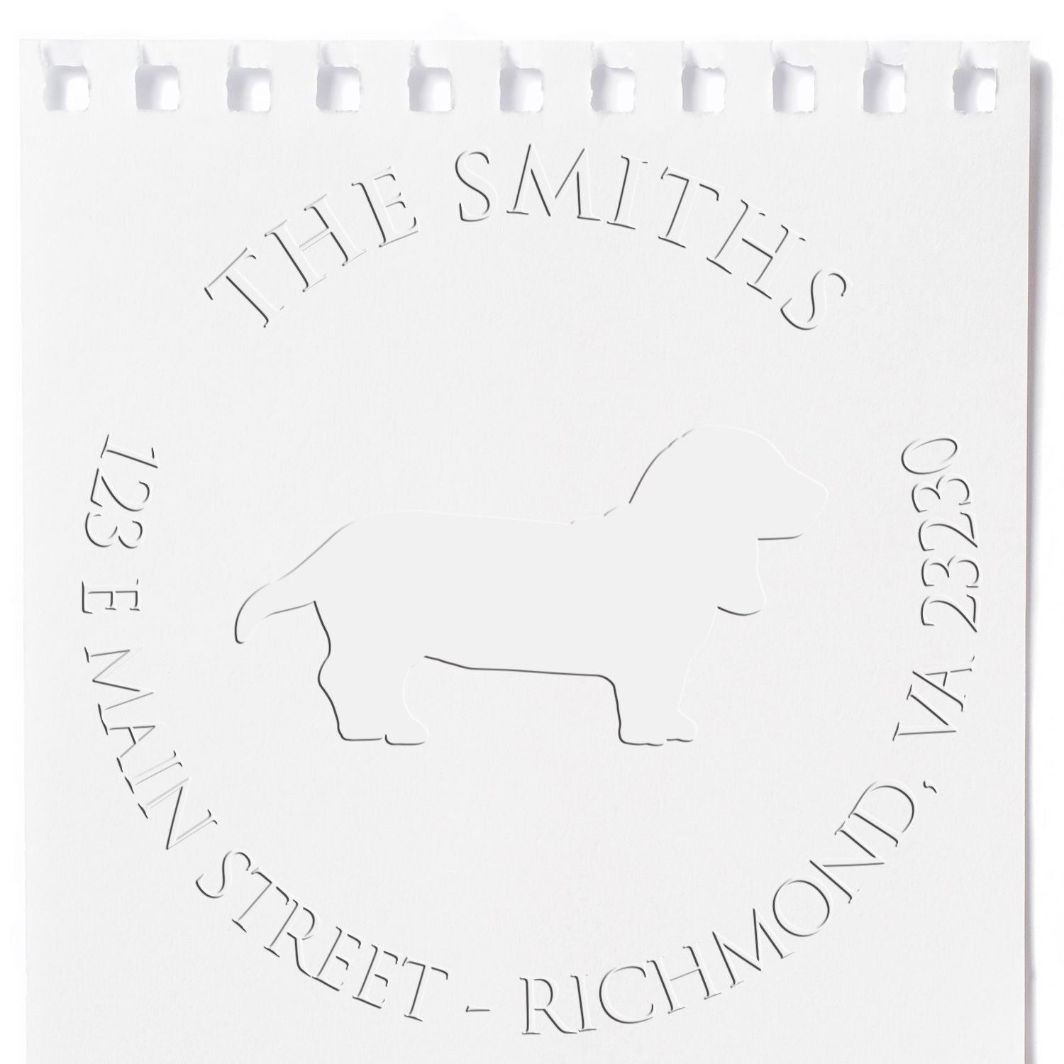 Basset Hound Dog Silhouette Customized Name and Address Hybrid Embosser Seal