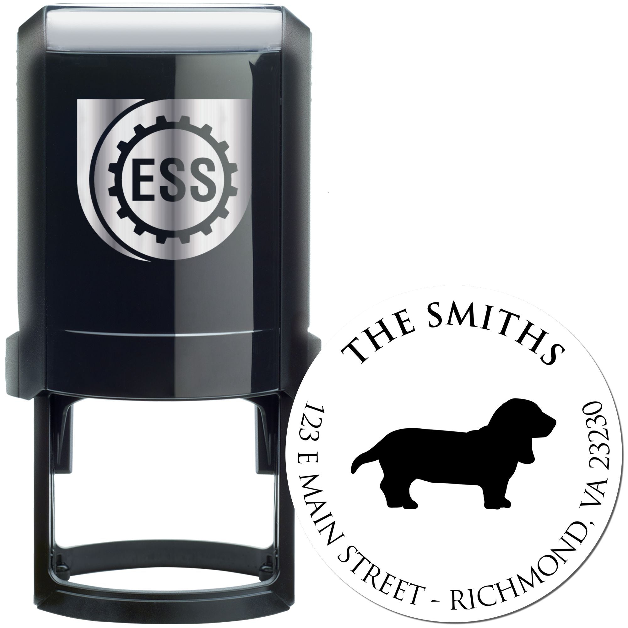 Self-Inking Basset Hound Customized Name and Address Stamp for Envelopes