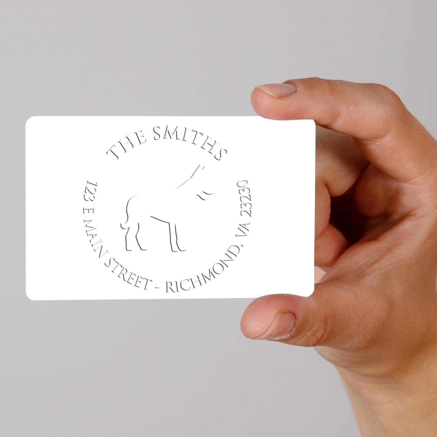 Personalizable Name and Address Embossing Seal with Belgian Malinois Dog