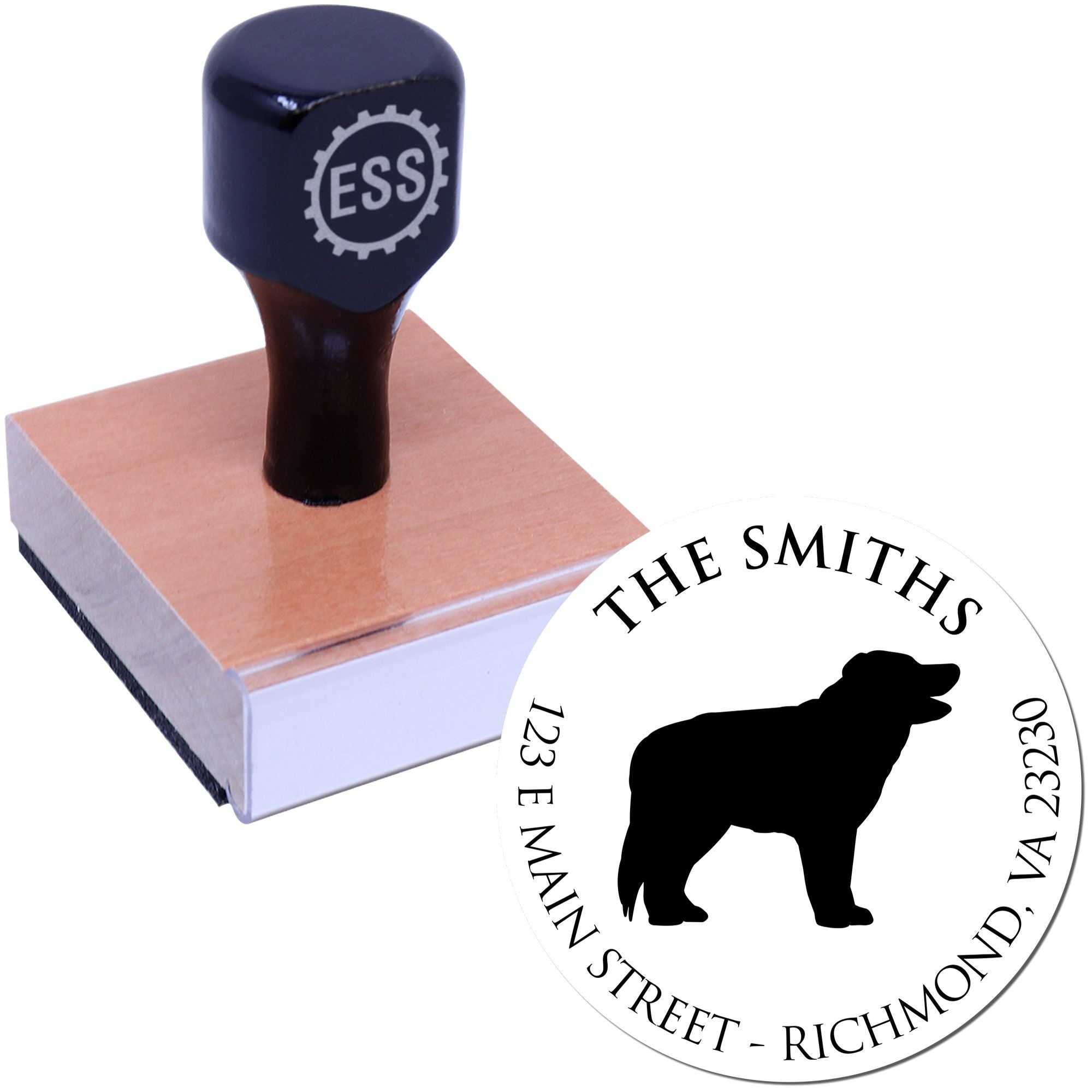 Wood Handle Border Collie Custom Made Mail Address Stamp for Envelopes