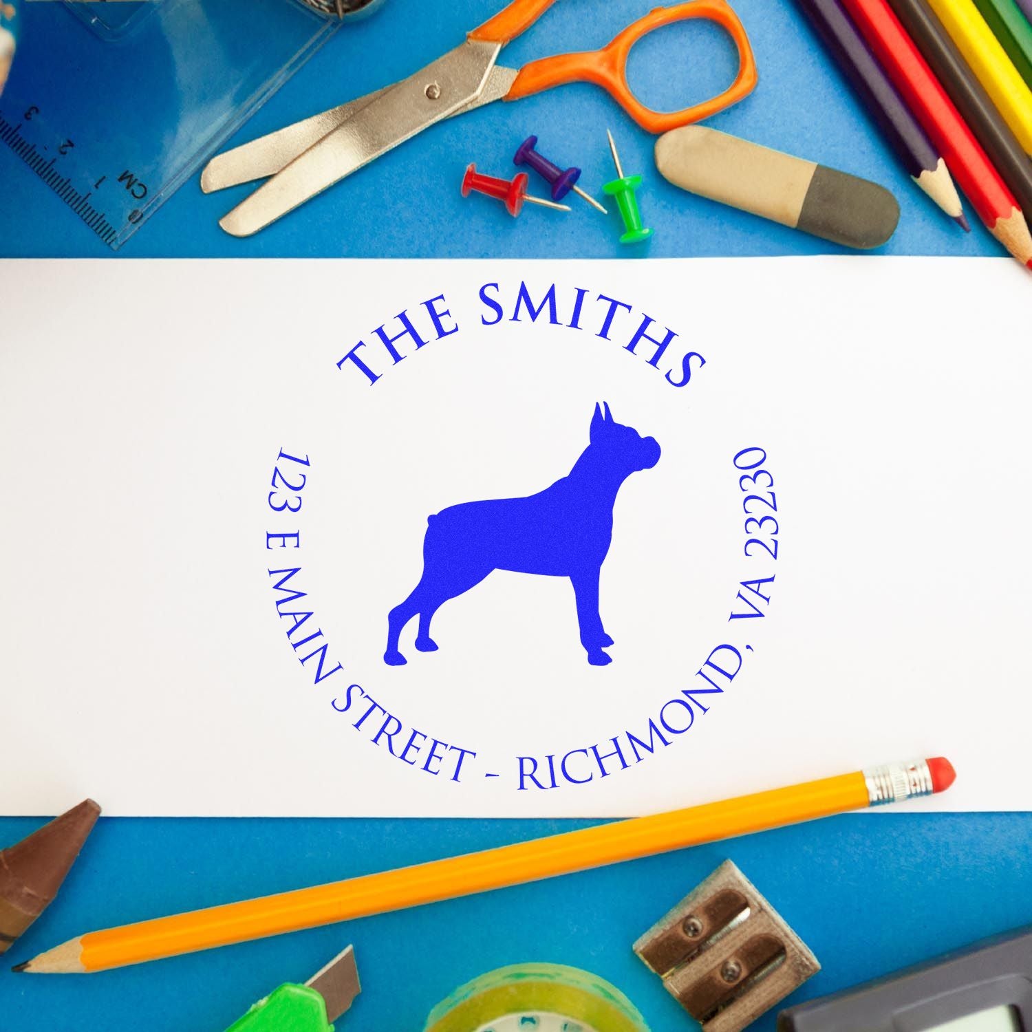 Slim Pre-Inked Boxer Personalized Name and Address Stamp for Envelopes