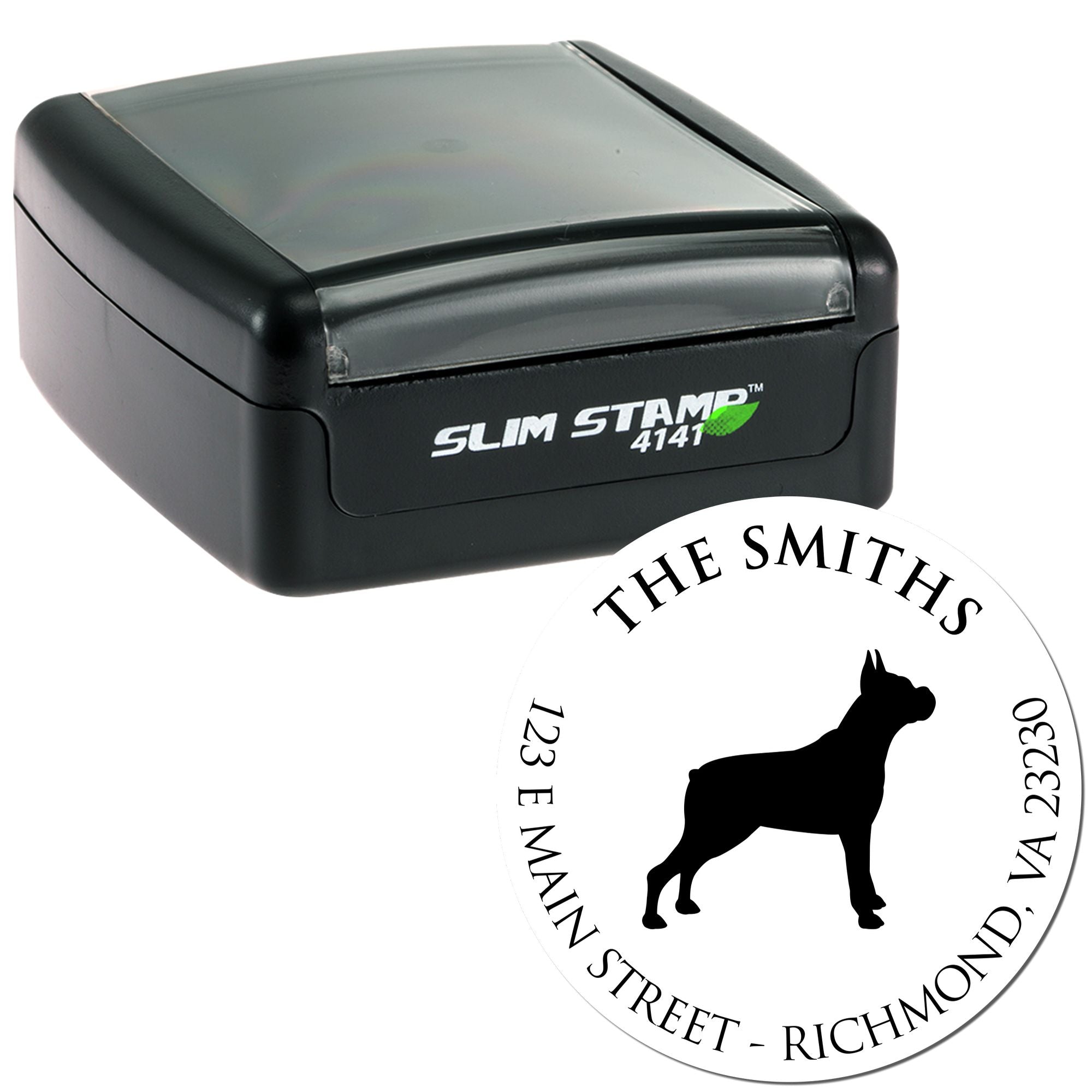 Slim Pre-Inked Boxer Personalized Name and Address Stamp for Envelopes