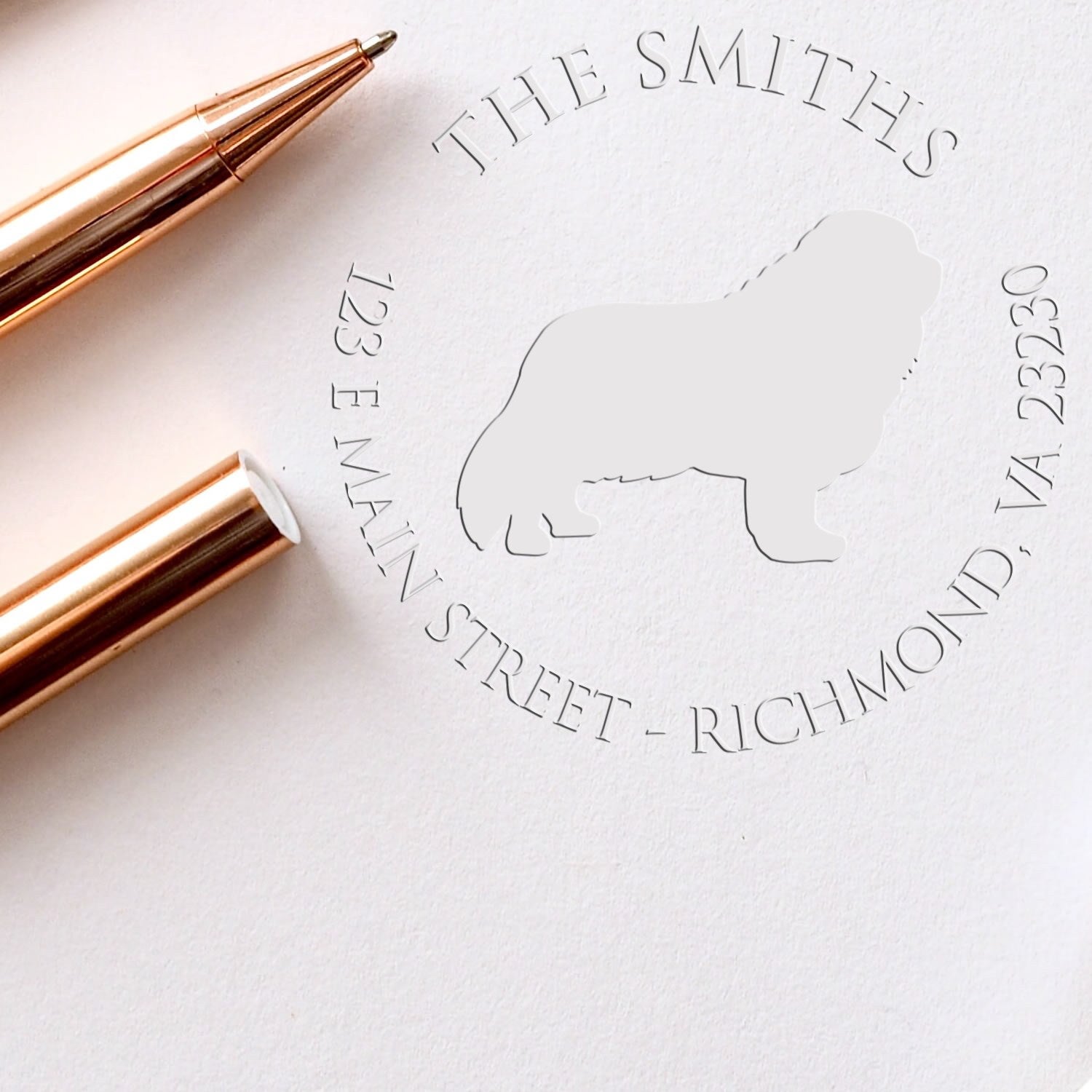 Personalizable New Address Embossing Seal with Cavalier King Charles Dog