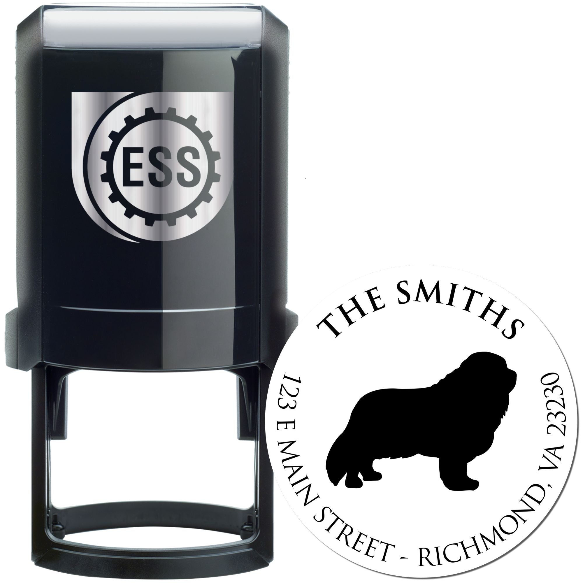 Self-Inking Cavalier King Charles Customized New Home Address Rubber Stamp - Engineer Seal Stamps
