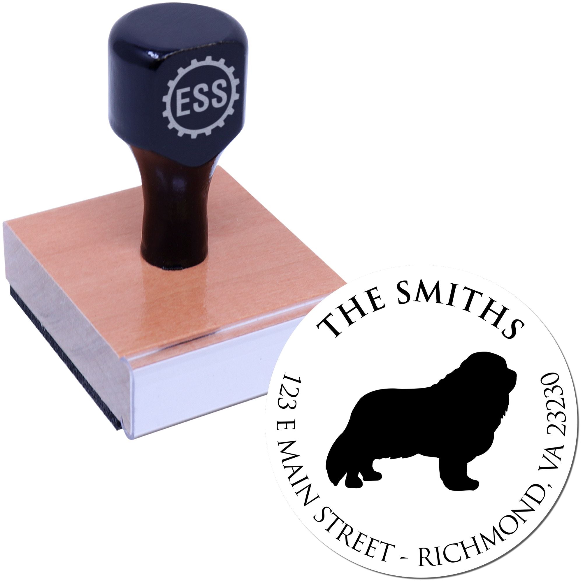 Wood Handle Cavalier King Charles Custom Made Mail Rubber Stamp