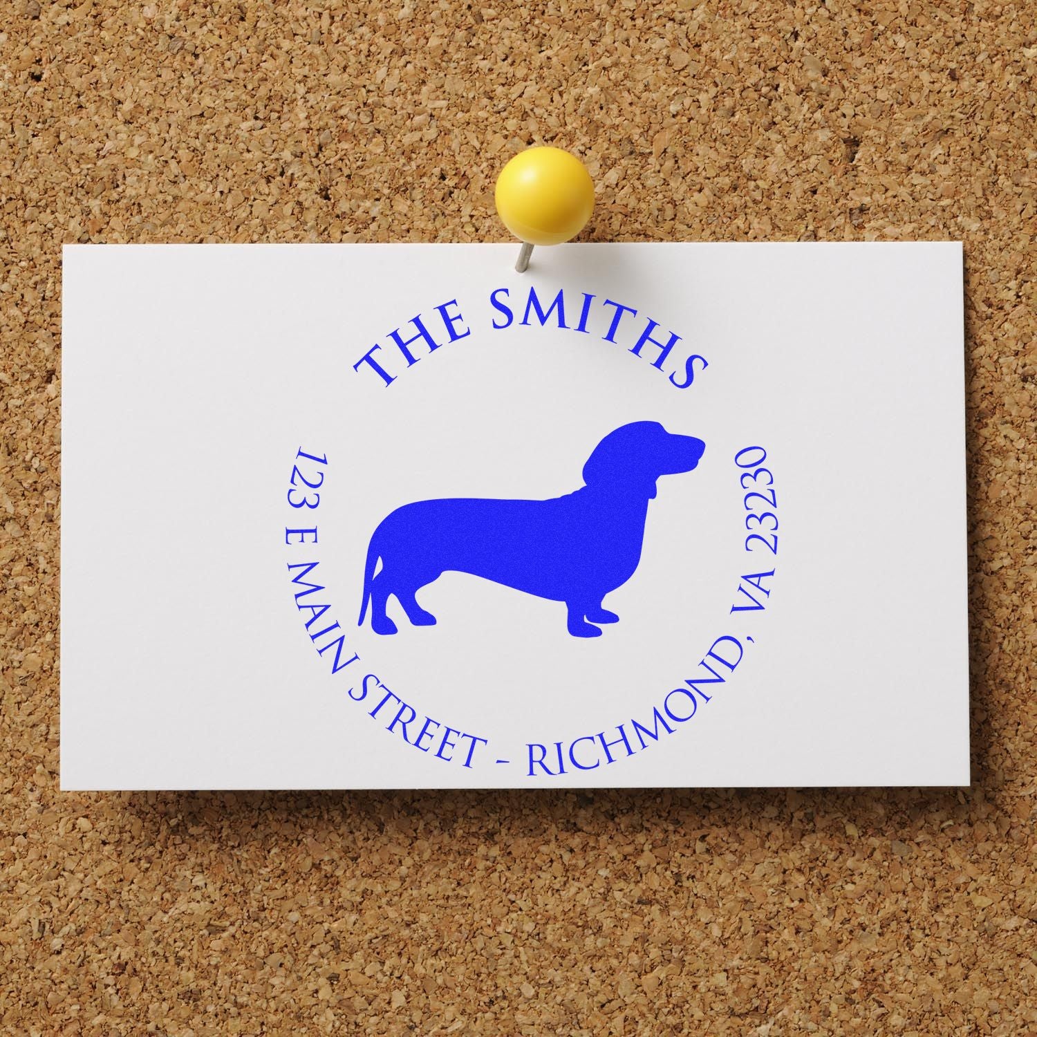 Wood Handle Dachshund Custom Made Mail Stamp for Envelopes