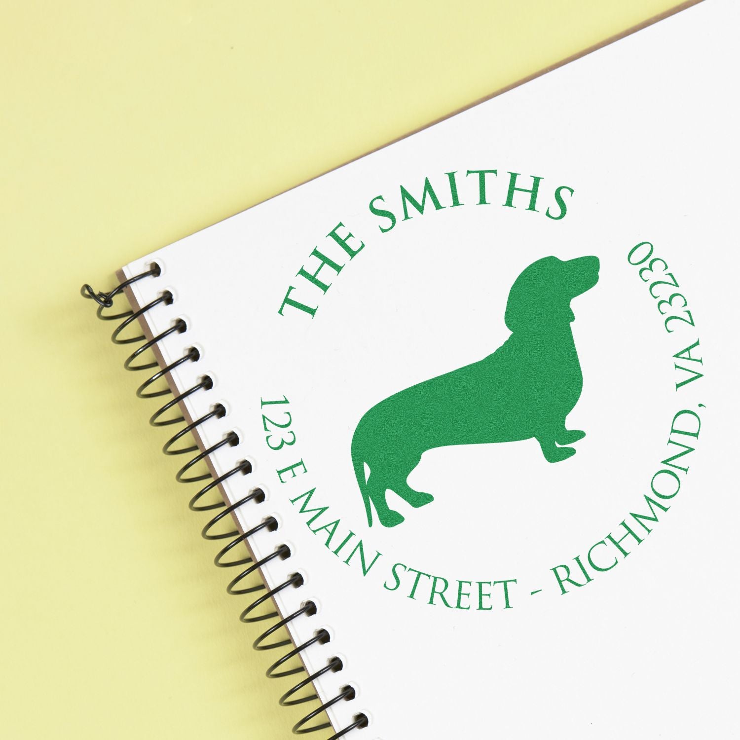 Wood Handle Dachshund Custom Made Mail Stamp for Envelopes