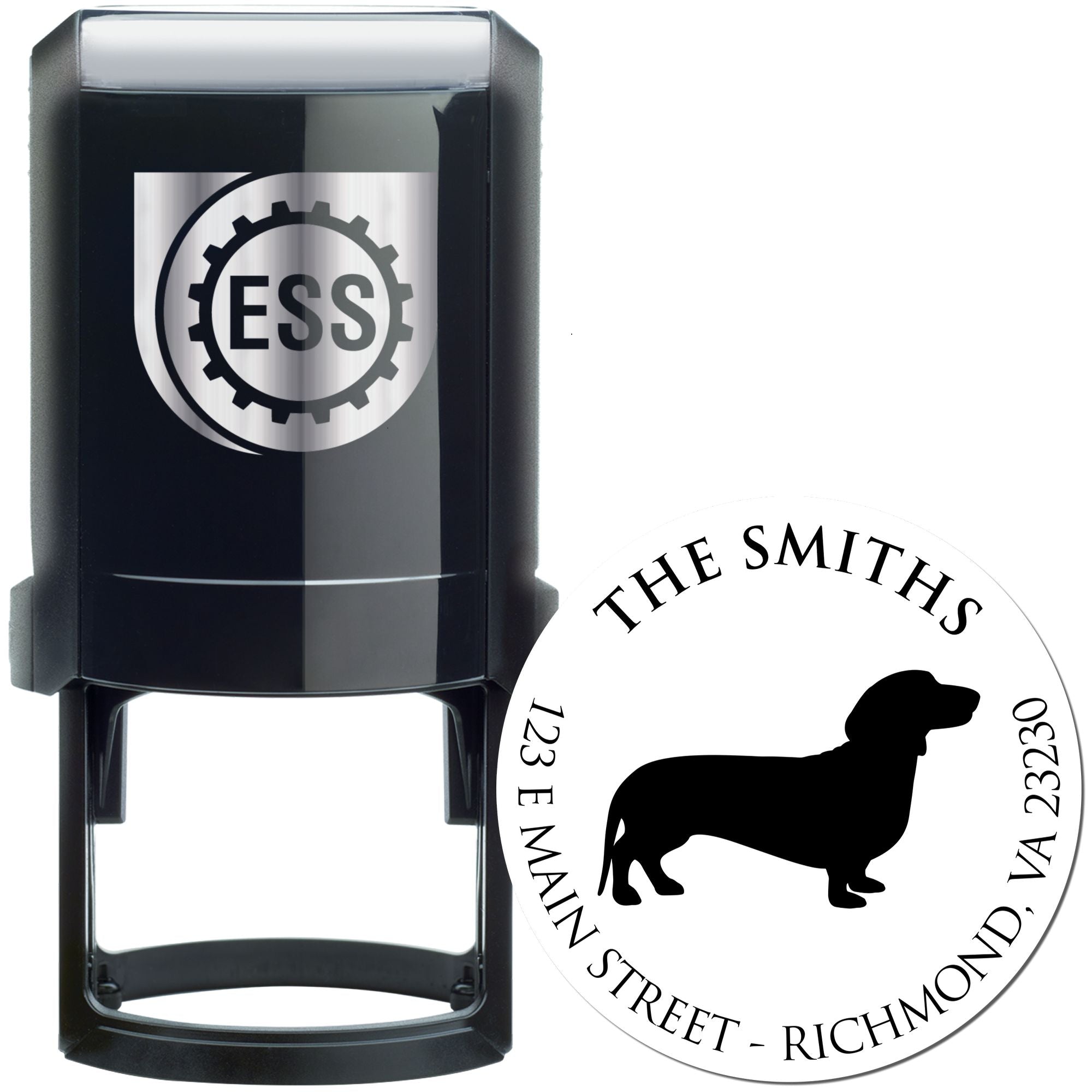 Self-Inking Dachshund Customized New Home Address Stamper