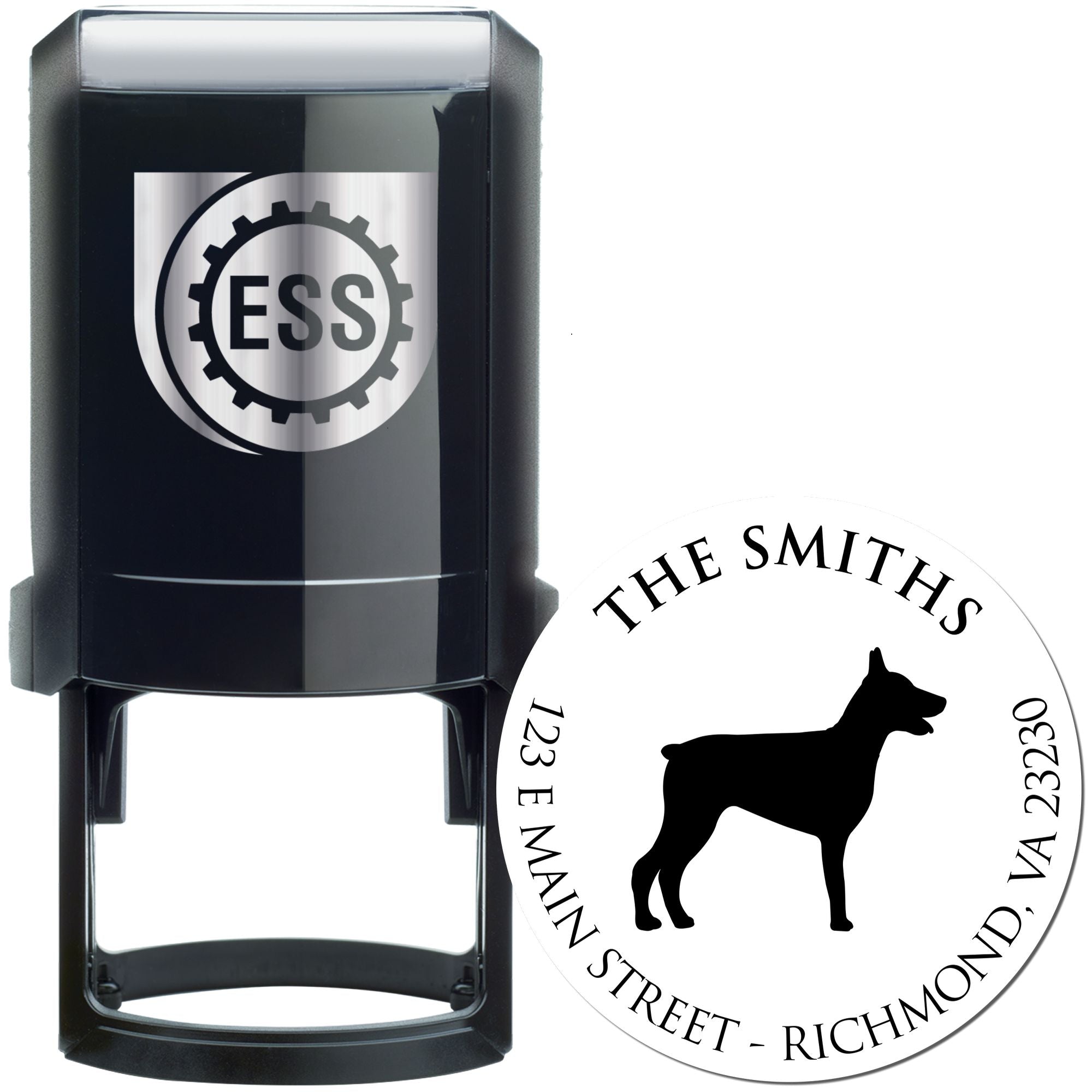 Self-Inking Doberman Customized Pet Address Stamp